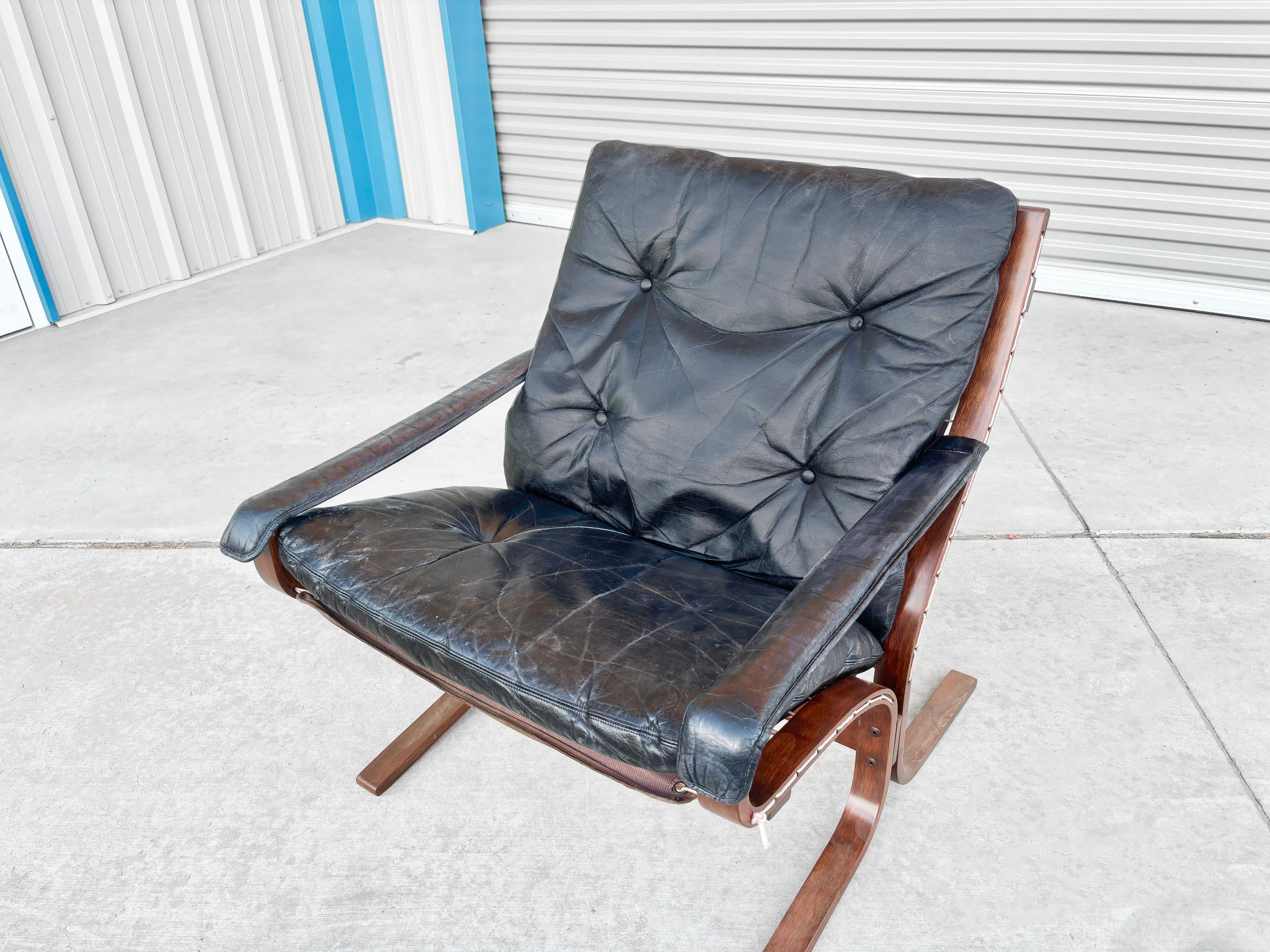 1960s Danish Modern Leather Siesta Lounge Chairs- Set of 2 1