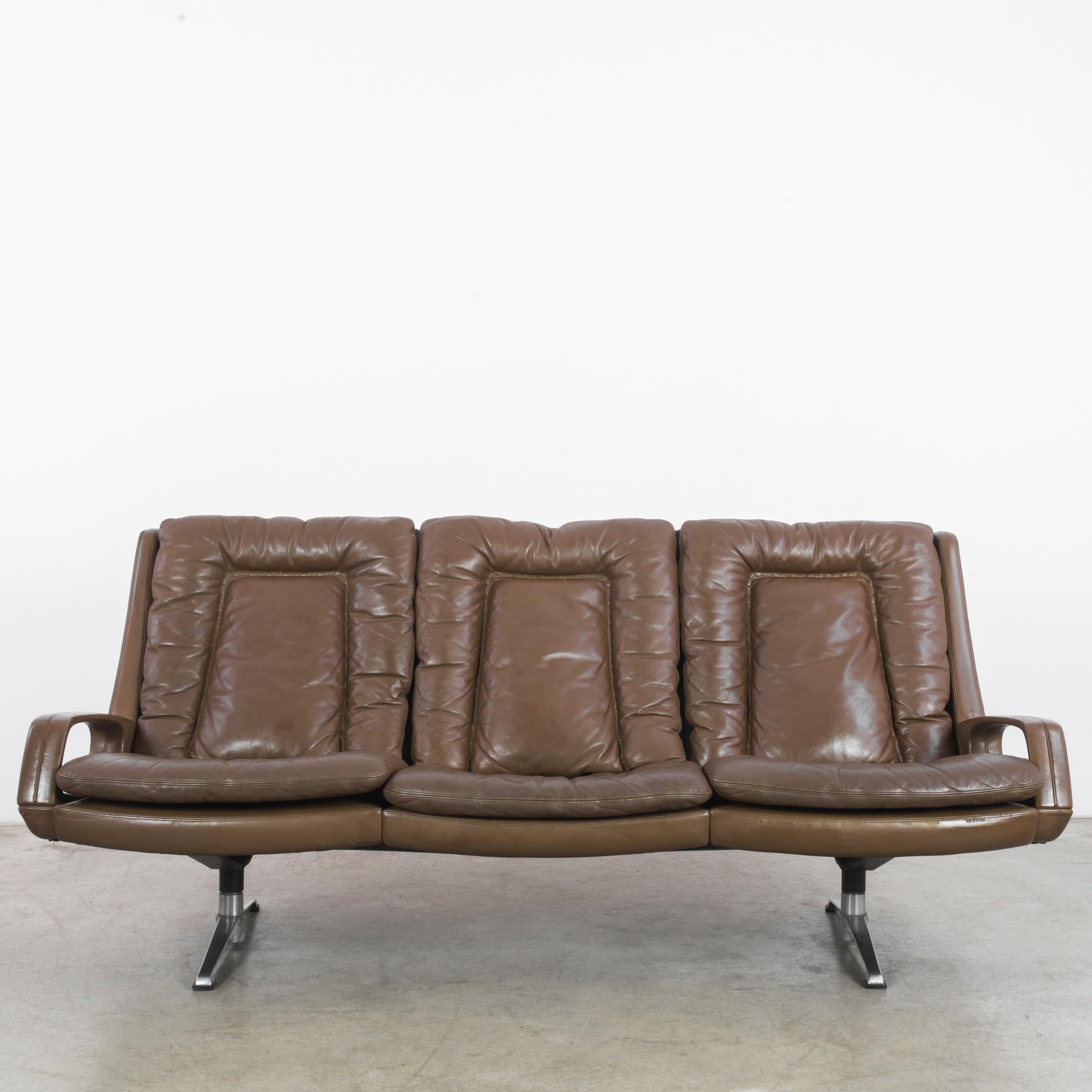 1960s Danish Modern Leather Sofa 8
