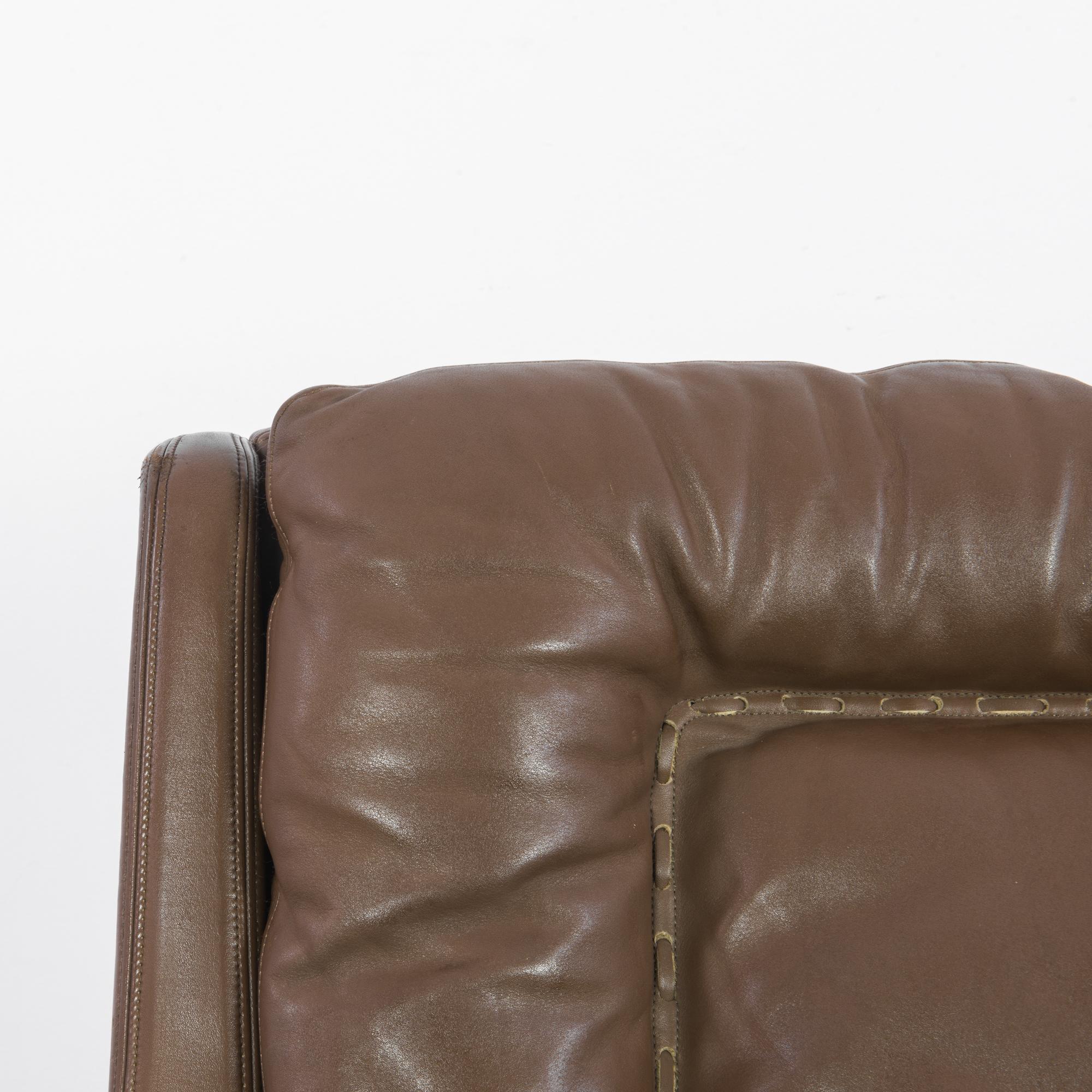 Mid-20th Century 1960s Danish Modern Leather Sofa