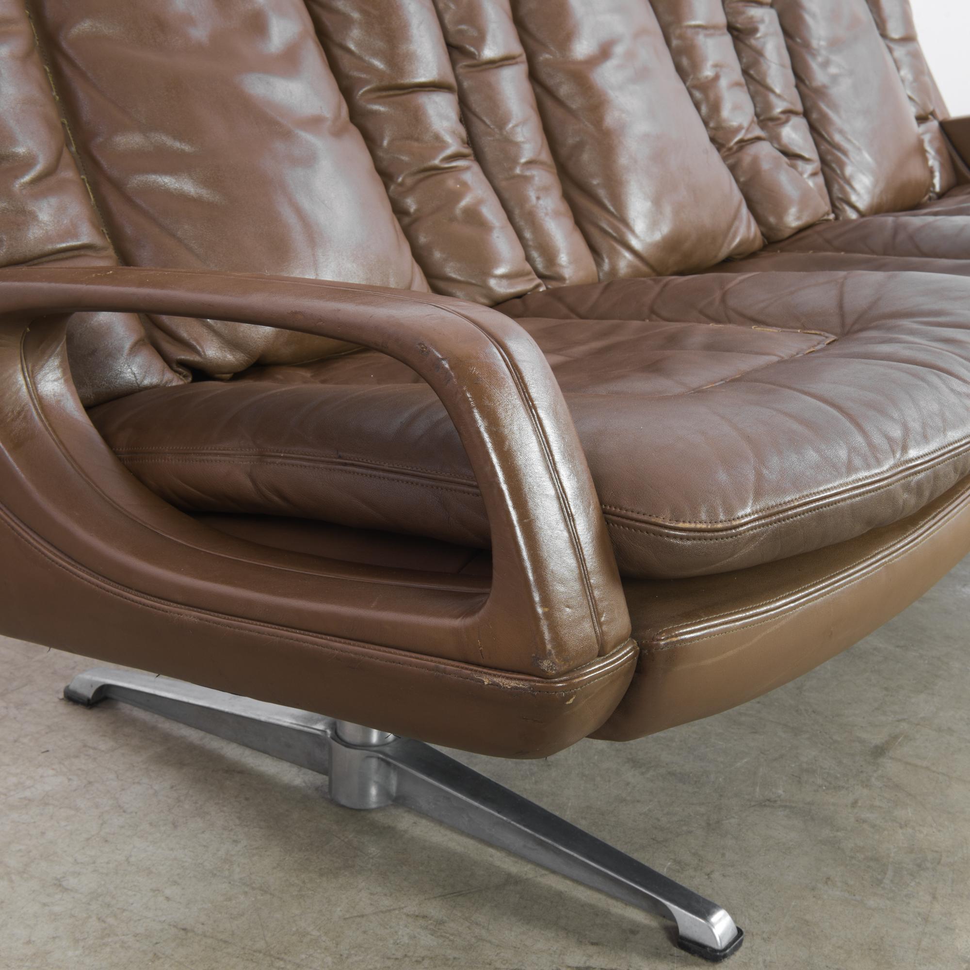 1960s Danish Modern Leather Sofa 1
