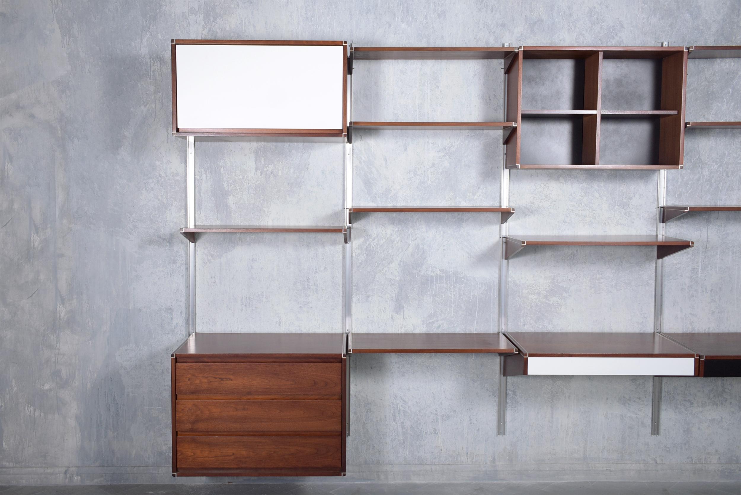 1960s Danish Modern Mahogany Bookshelf: Restored Mid-Century Wall Unit For Sale 6