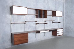 1960s Danish Modern Mahogany Bookshelf: Restored Mid-Century Wall Unit