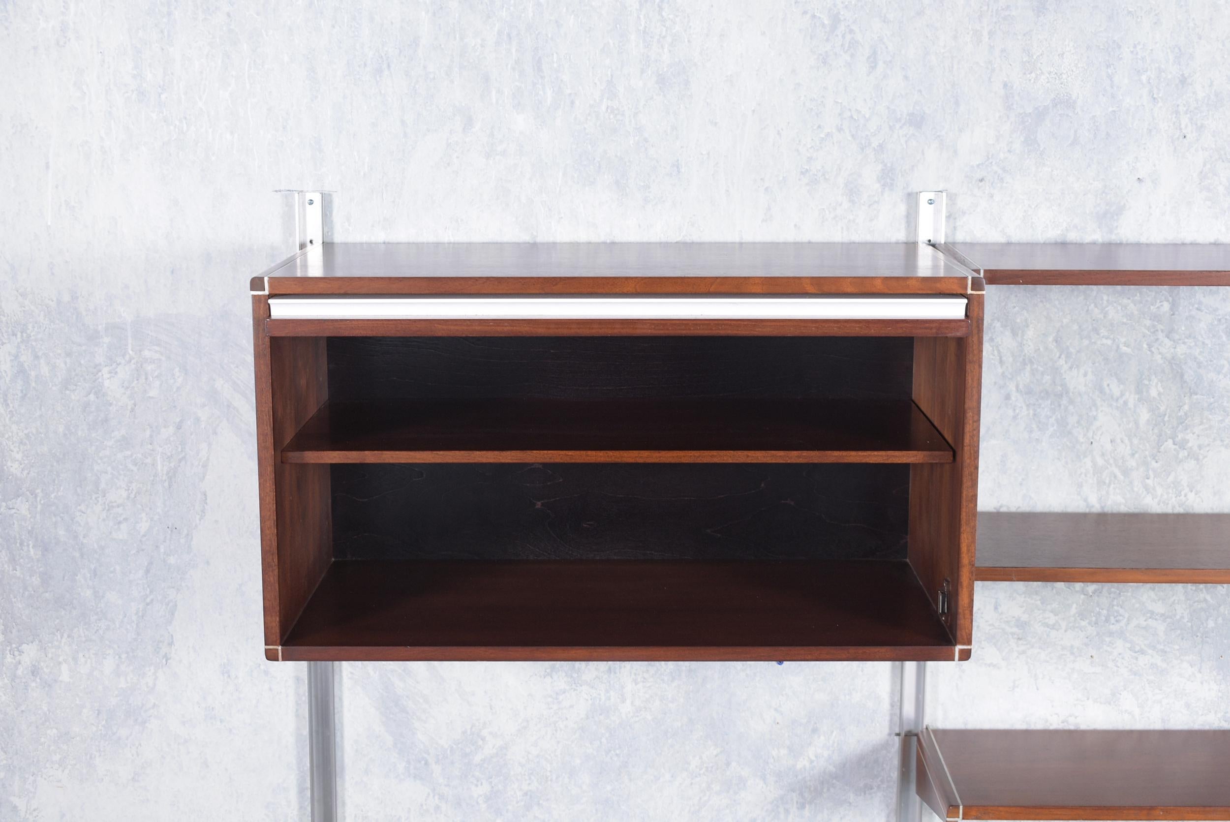 1960s Danish Modern Mahogany Bookshelf with Integrated Writing Desk For Sale 3