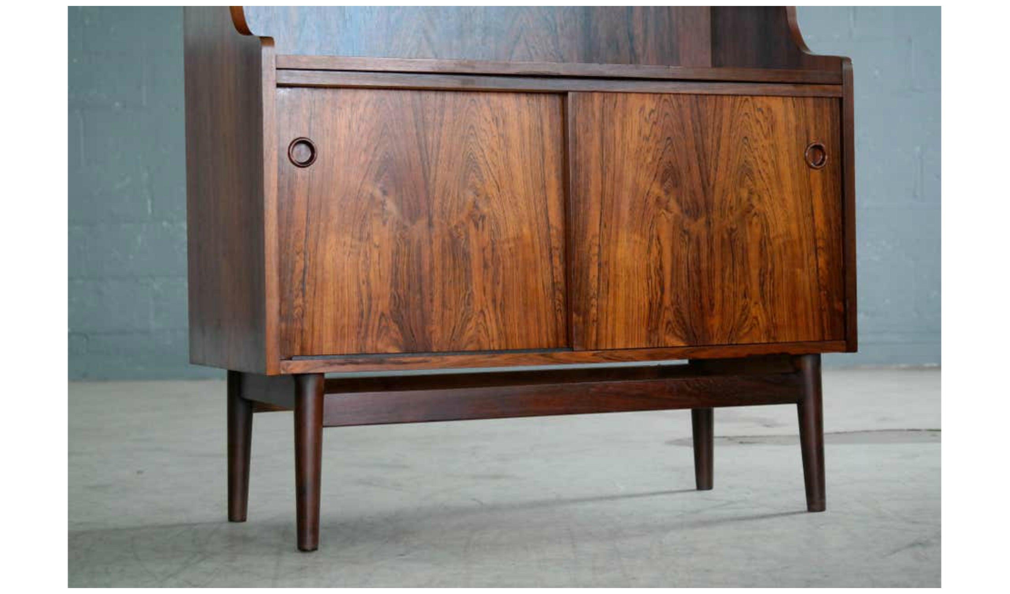 1960s Danish Modern Midcentury Pair of Bookcases in Rosewood by Johannes Sorth In Good Condition In Bridgeport, CT