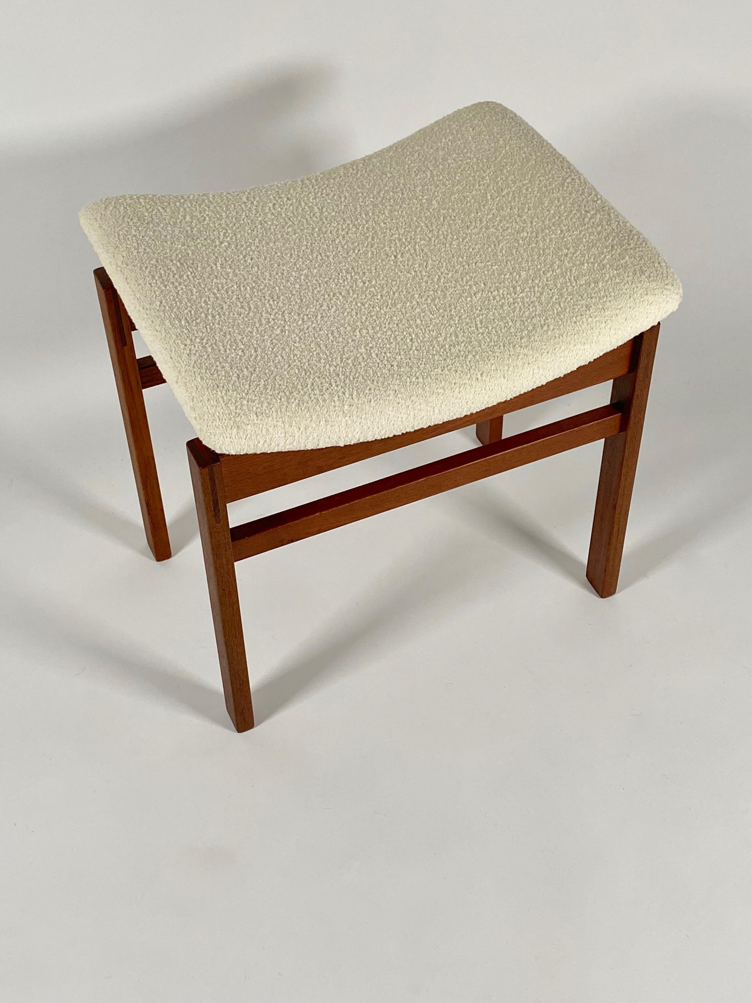 Ottoman based on the Model 193 chair by Danish Designer Inger Klingenberg (1932-1997) for France & Son and imported by Modern Art collector and high end Danish Modern furniture importer John Stuart of John Stuart Inc. of New York. Having a finely