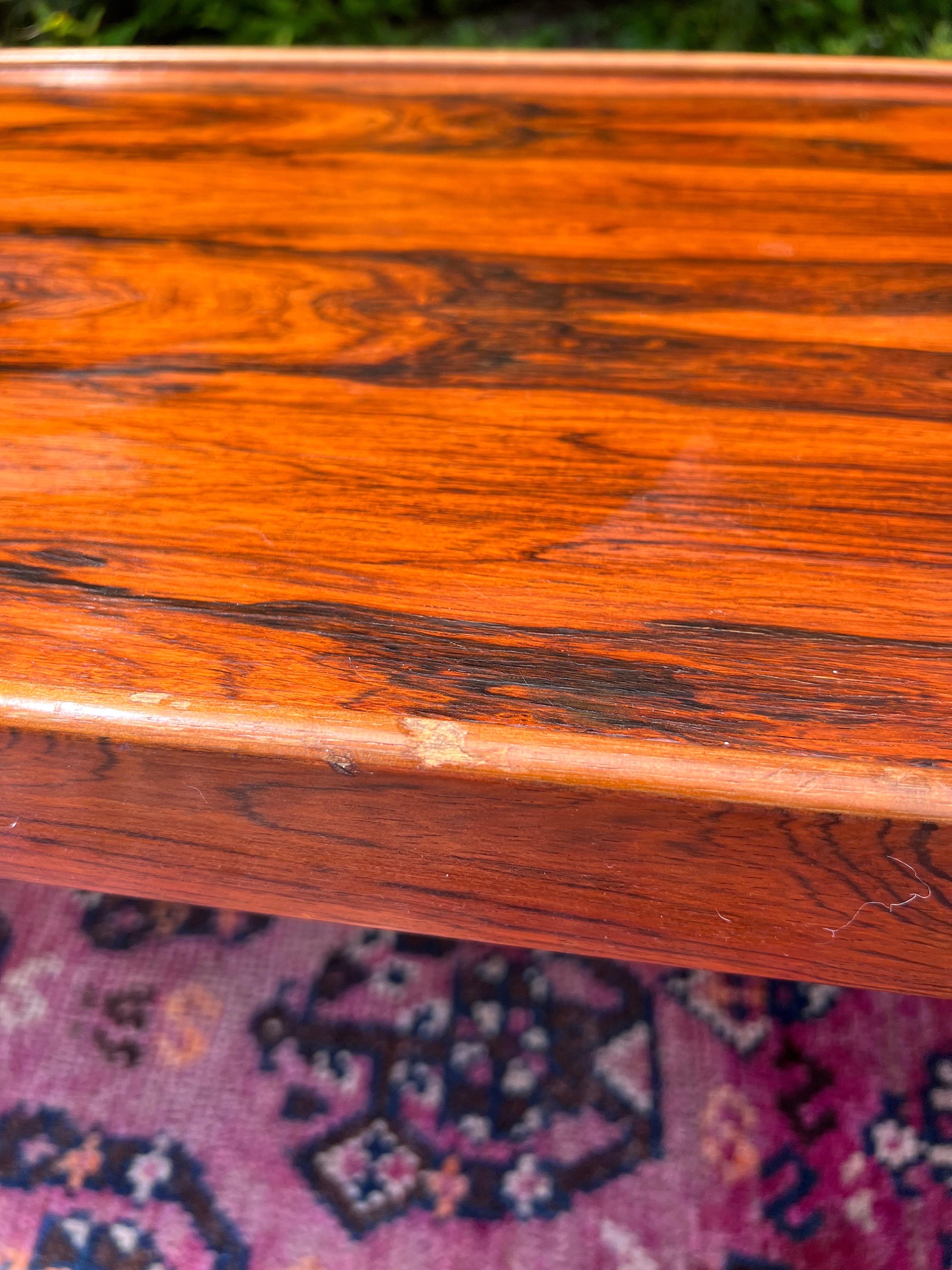 Norwegian 1960’s Danish Modern Rosewood Coffee Table/Bench For Sale