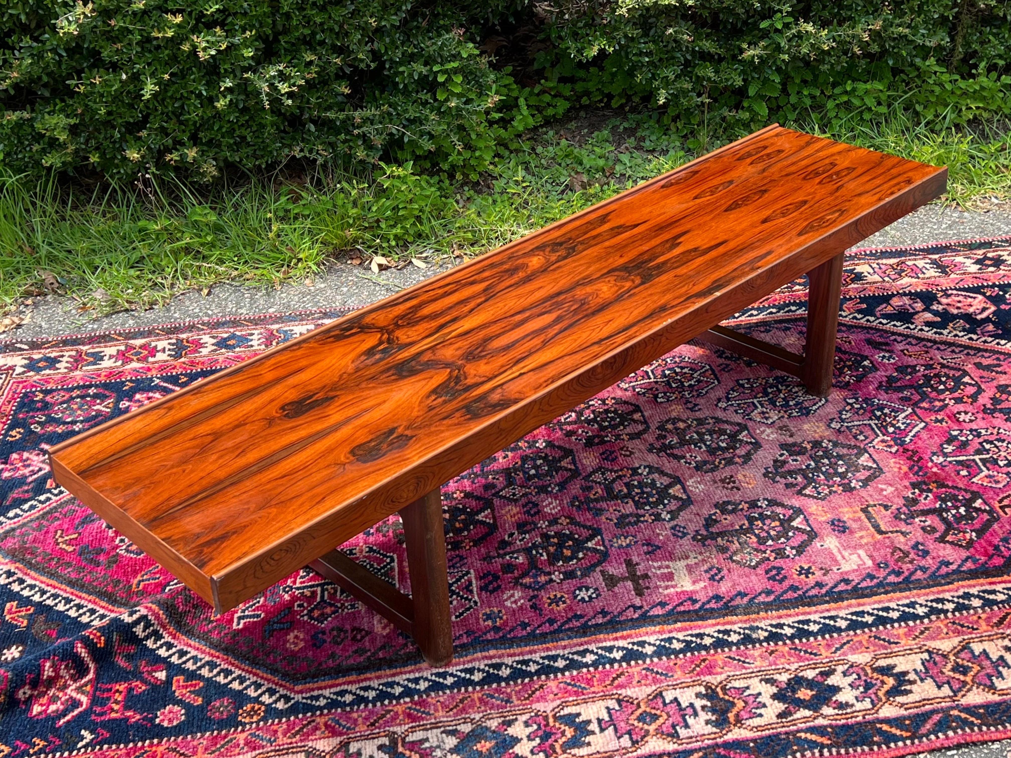 20th Century 1960’s Danish Modern Rosewood Coffee Table/Bench For Sale