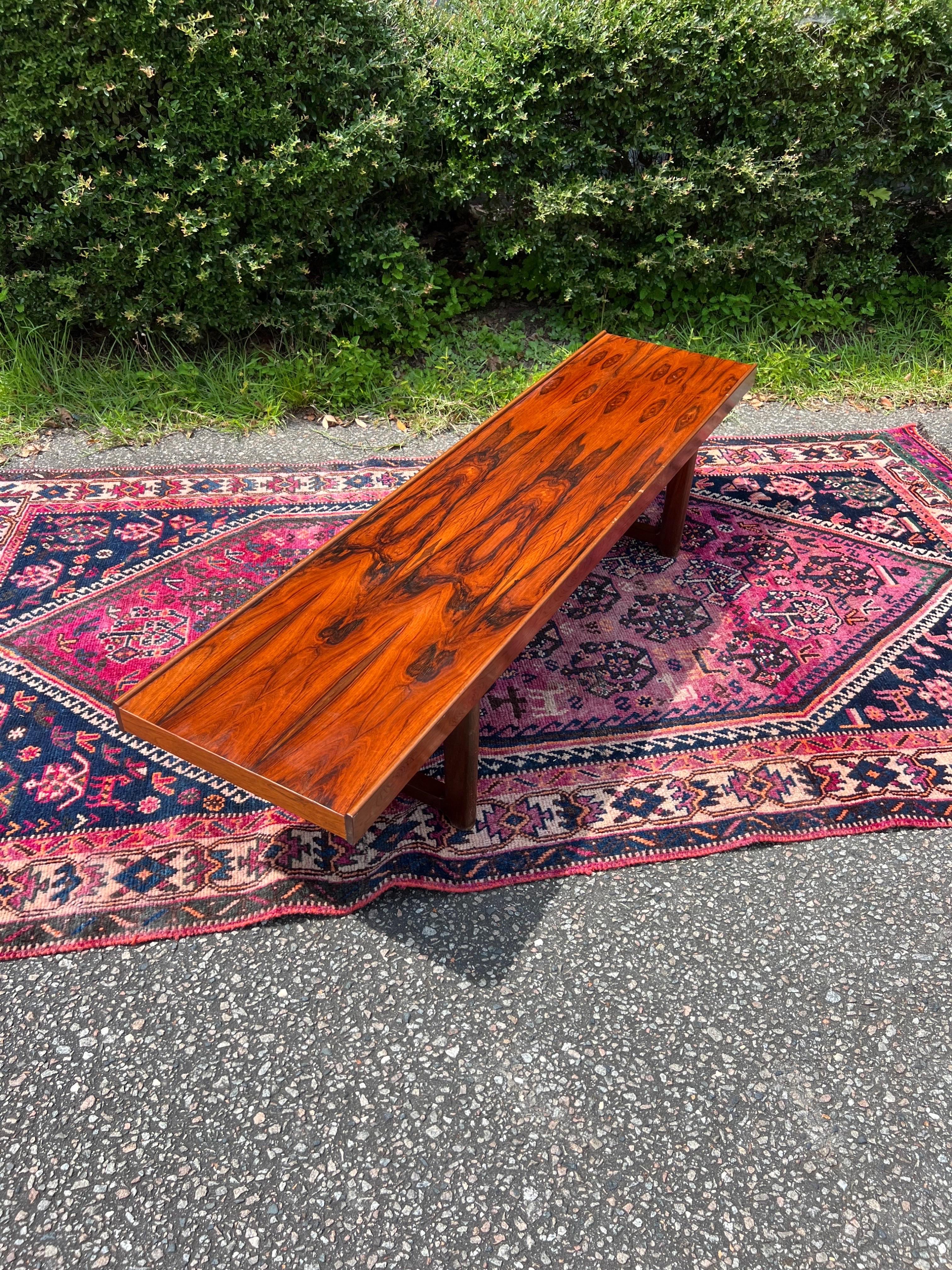 Metal 1960’s Danish Modern Rosewood Coffee Table/Bench For Sale