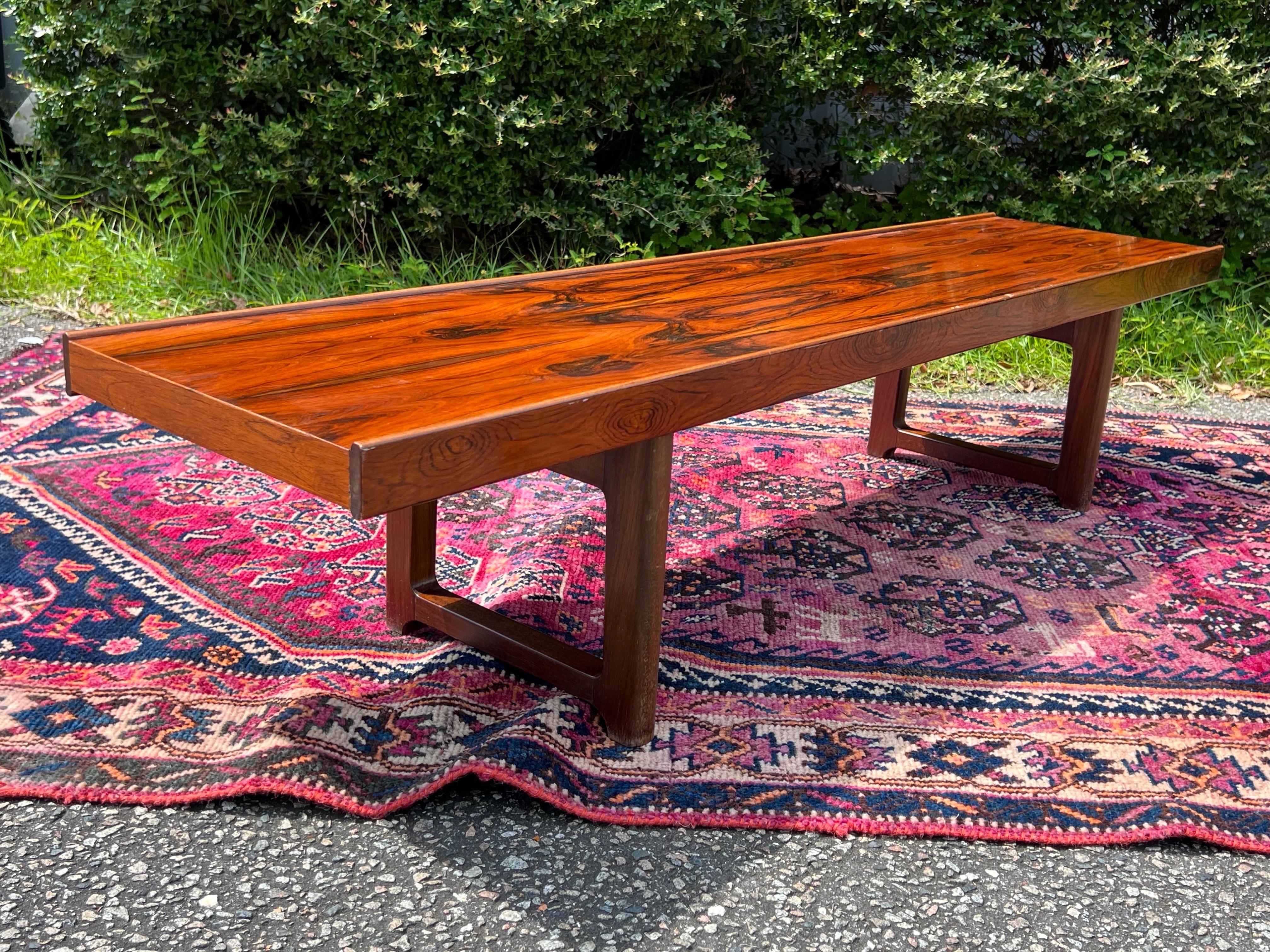 1960’s Danish Modern Rosewood Coffee Table/Bench For Sale 1