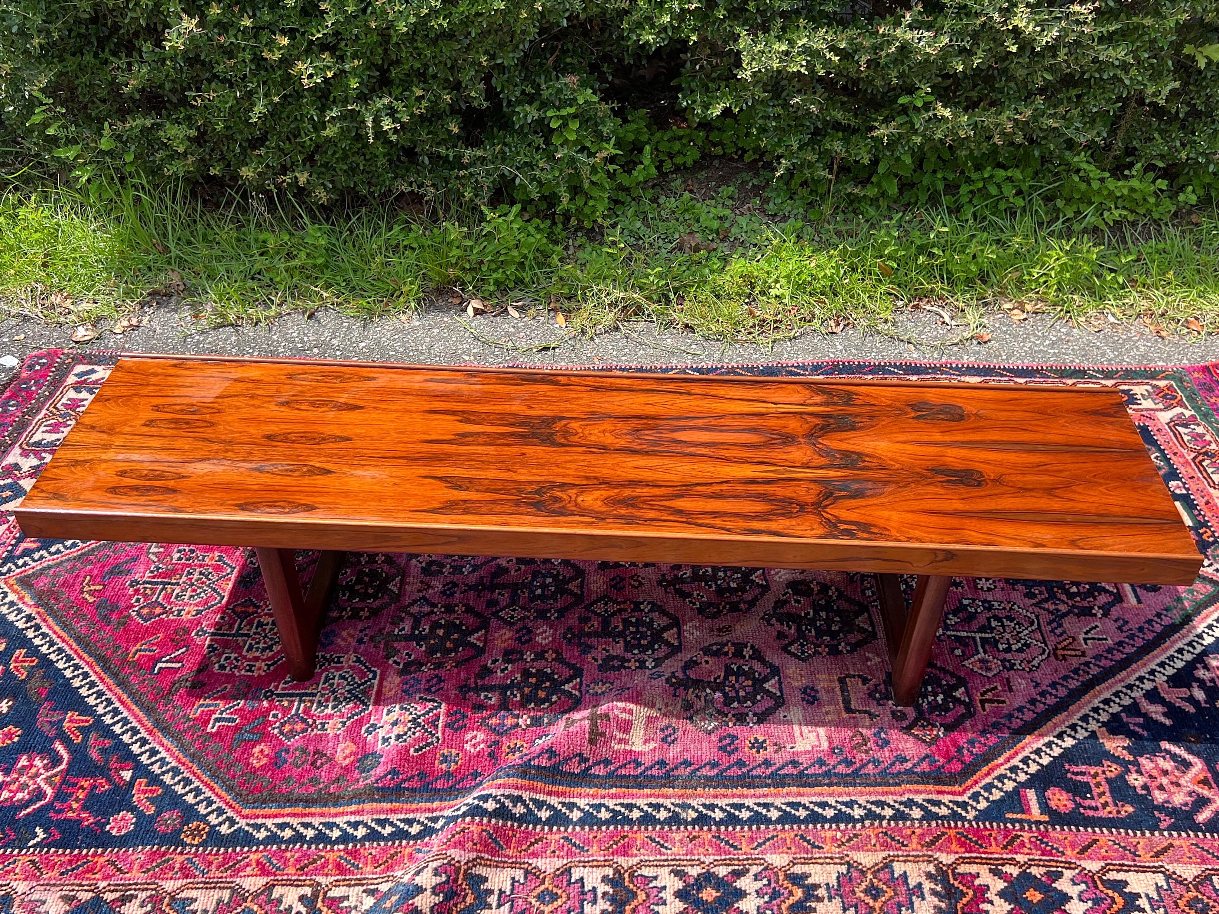 1960’s Danish Modern Rosewood Coffee Table/Bench For Sale 2