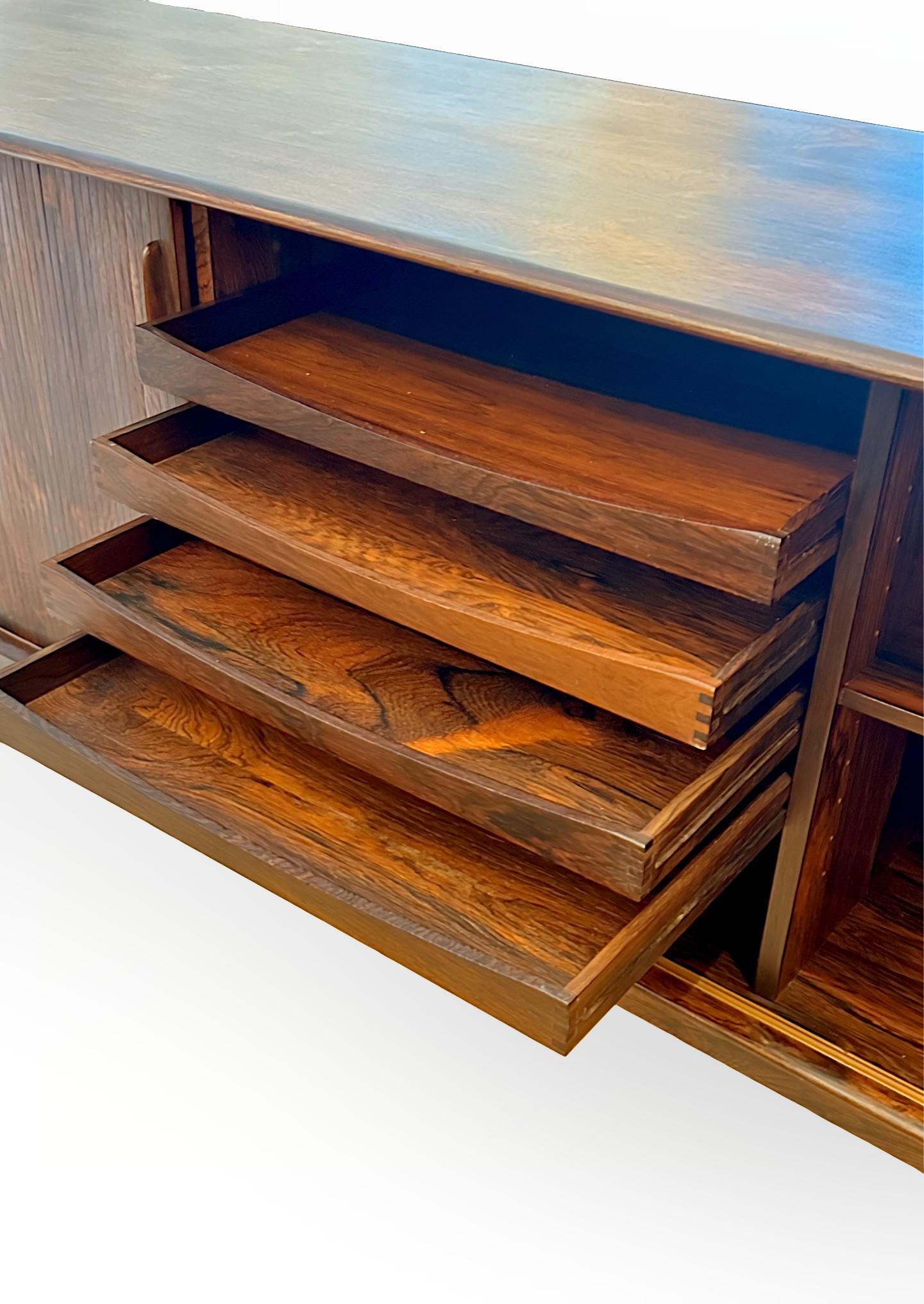 Scandinavian Modern 1960s Danish Modern Rosewood Credenza by Henning Kjaernulf for Bruno Hansen For Sale