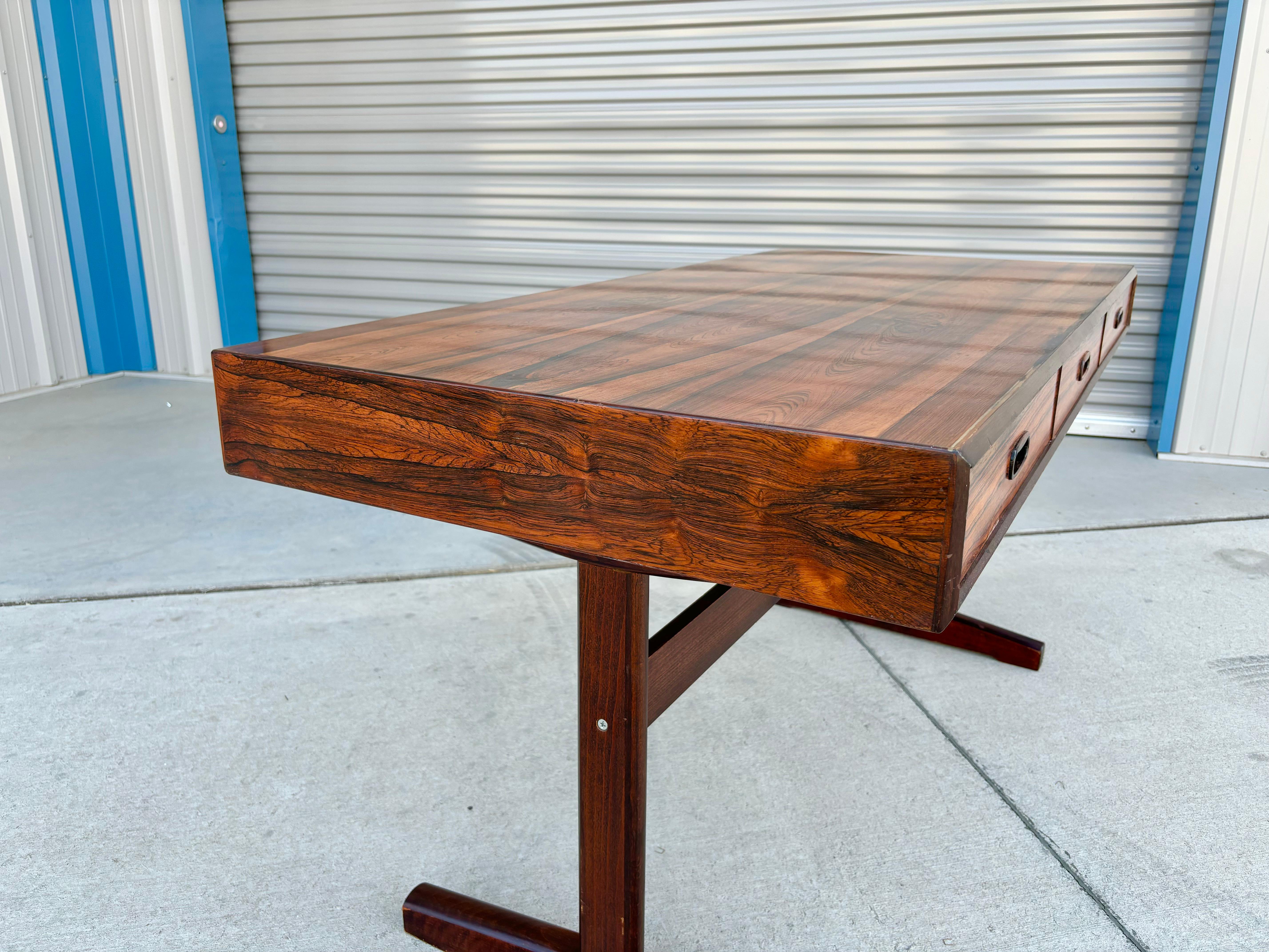 1960s Danish Modern Rosewood Desk by Ganddal Mobelfabrikk For Sale 7
