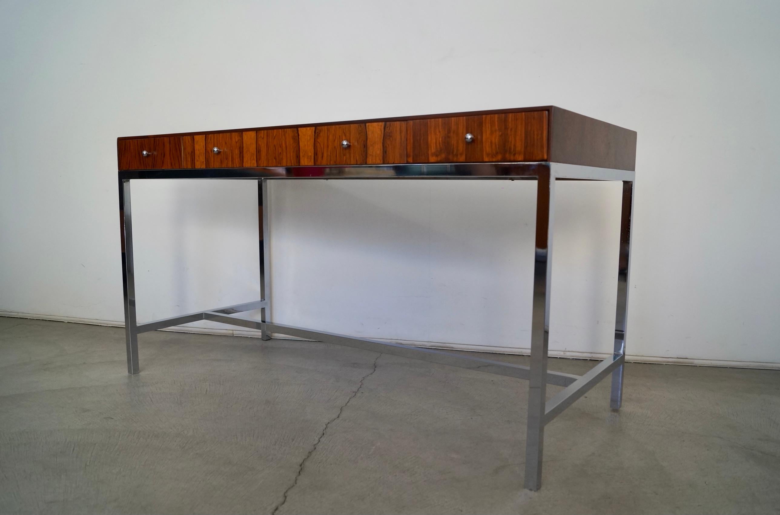 1960's Danish Modern Rosewood Desk In Excellent Condition For Sale In Burbank, CA