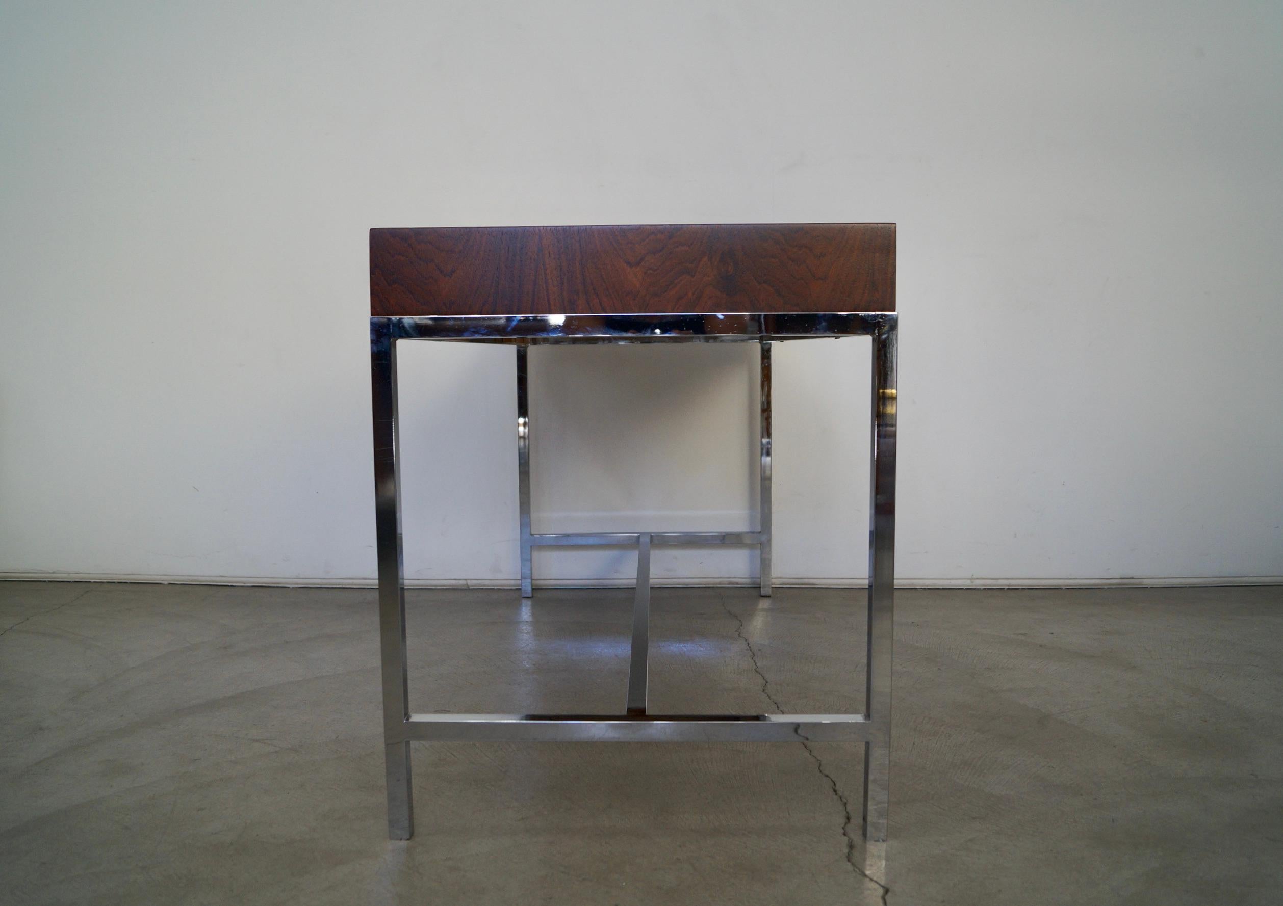 Chrome 1960's Danish Modern Rosewood Desk For Sale