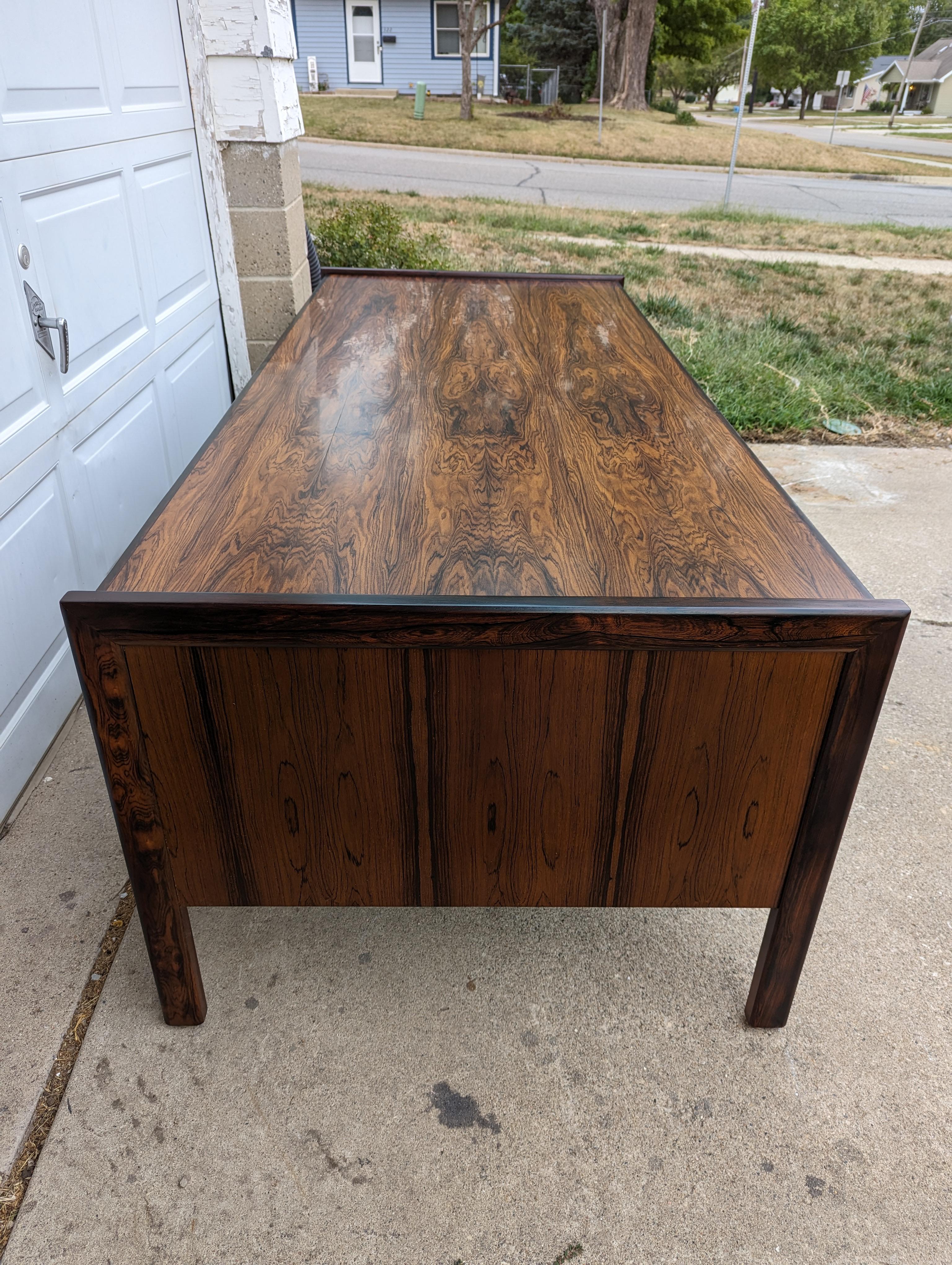 1960s Danish Modern Rosewood Executive Desk 7