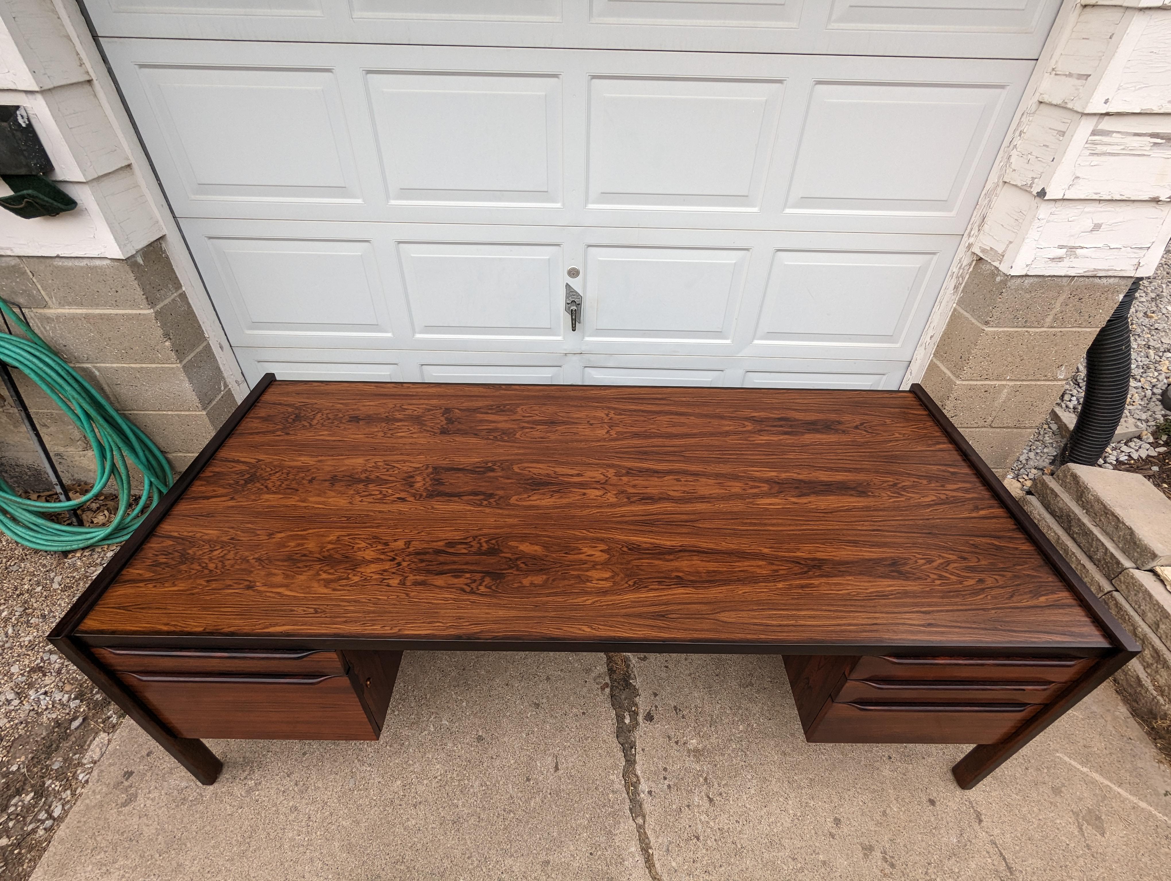 Mid-Century Modern 1960s Danish Modern Rosewood Executive Desk