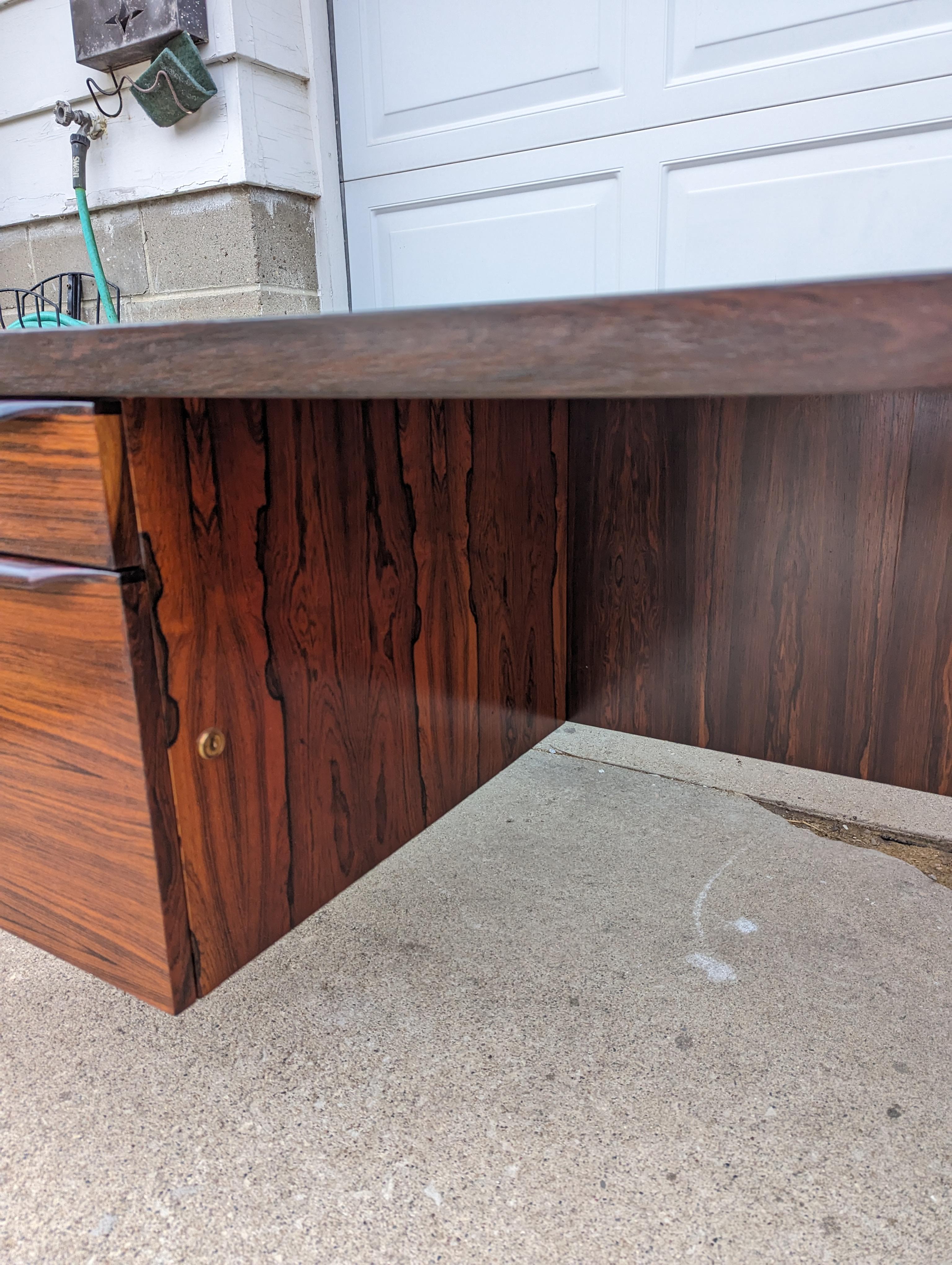 Mid-20th Century 1960s Danish Modern Rosewood Executive Desk