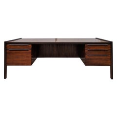Vintage 1960s Danish Modern Rosewood Executive Desk