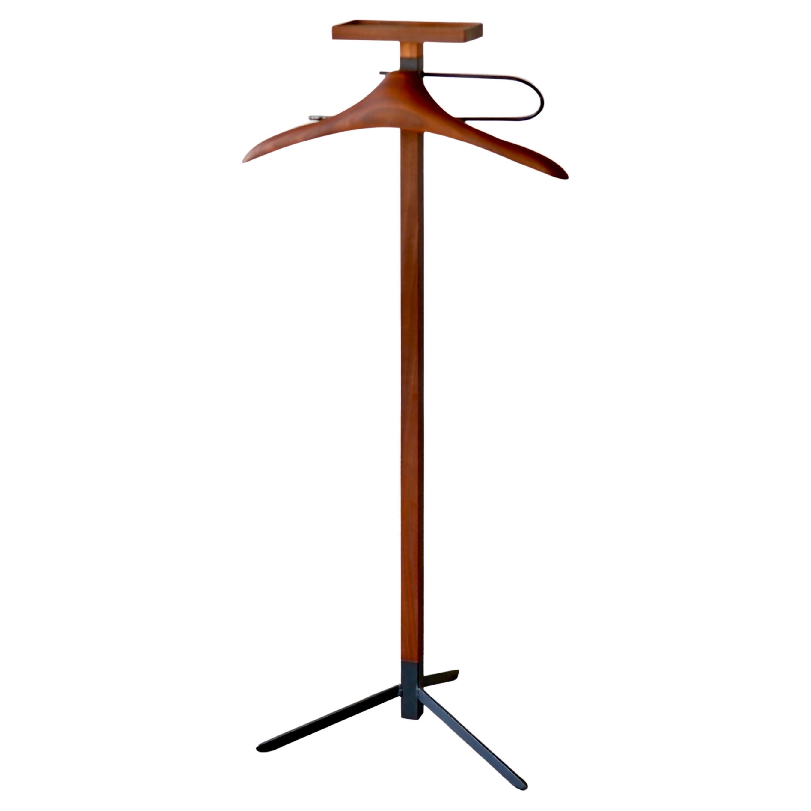 1960s Danish Modern Rosewood & Metal Standing Valet