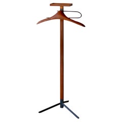 1960s Danish Modern Rosewood & Metal Standing Valet