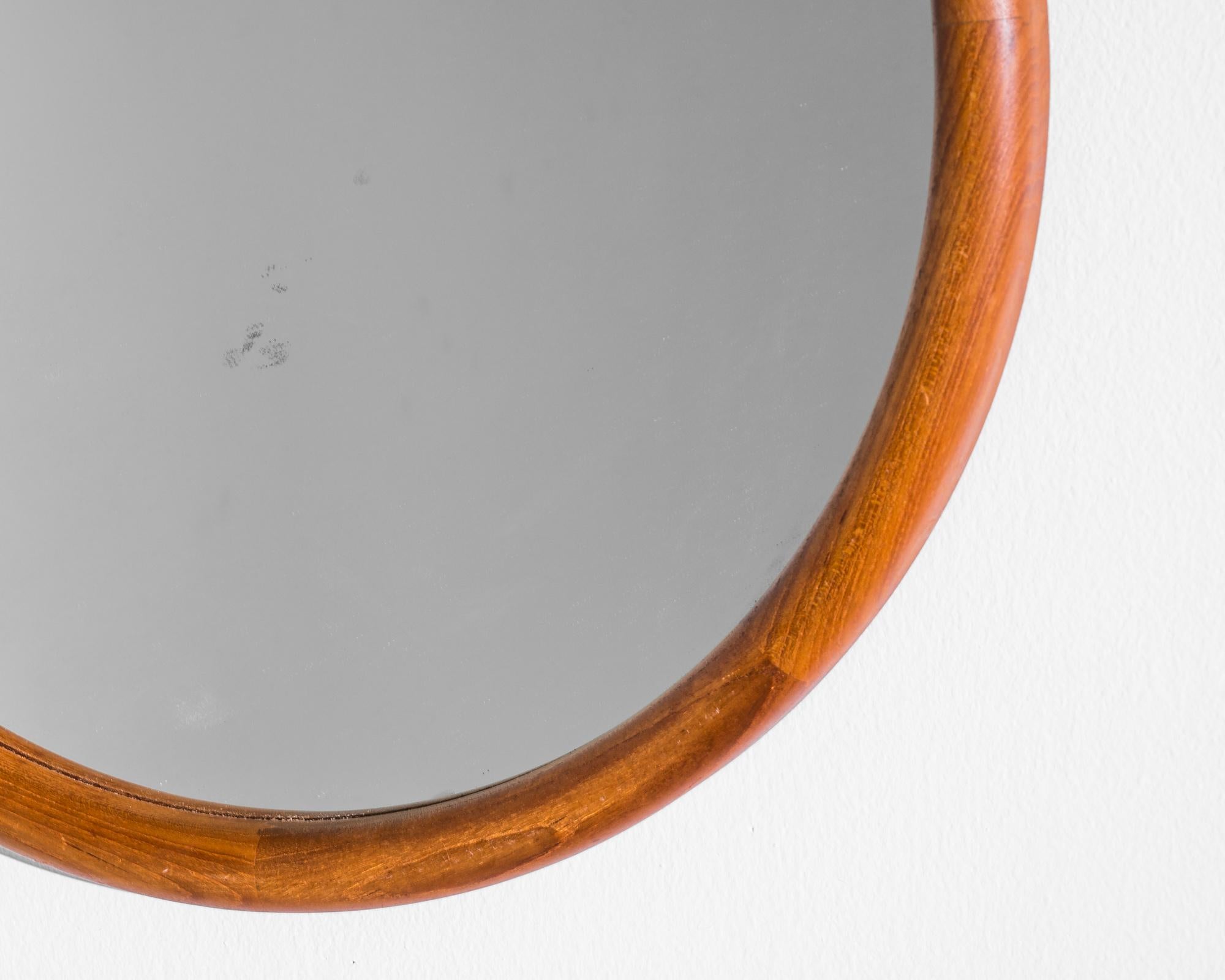 Mid-20th Century 1960s Danish Modern Round Mirror For Sale