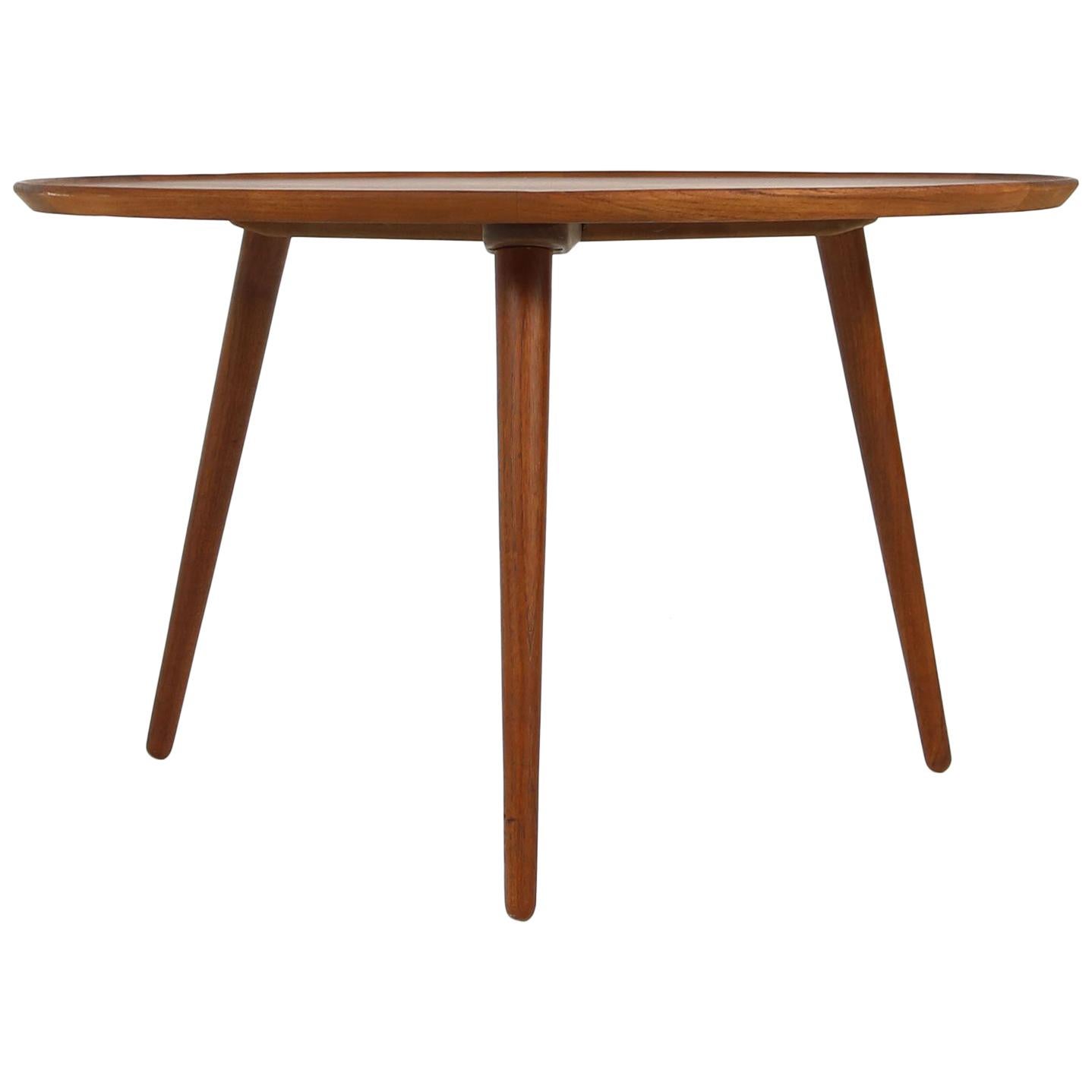 1960s Danish Modern Round Tripod Teak Coffee Table Mid-Century Modern Design