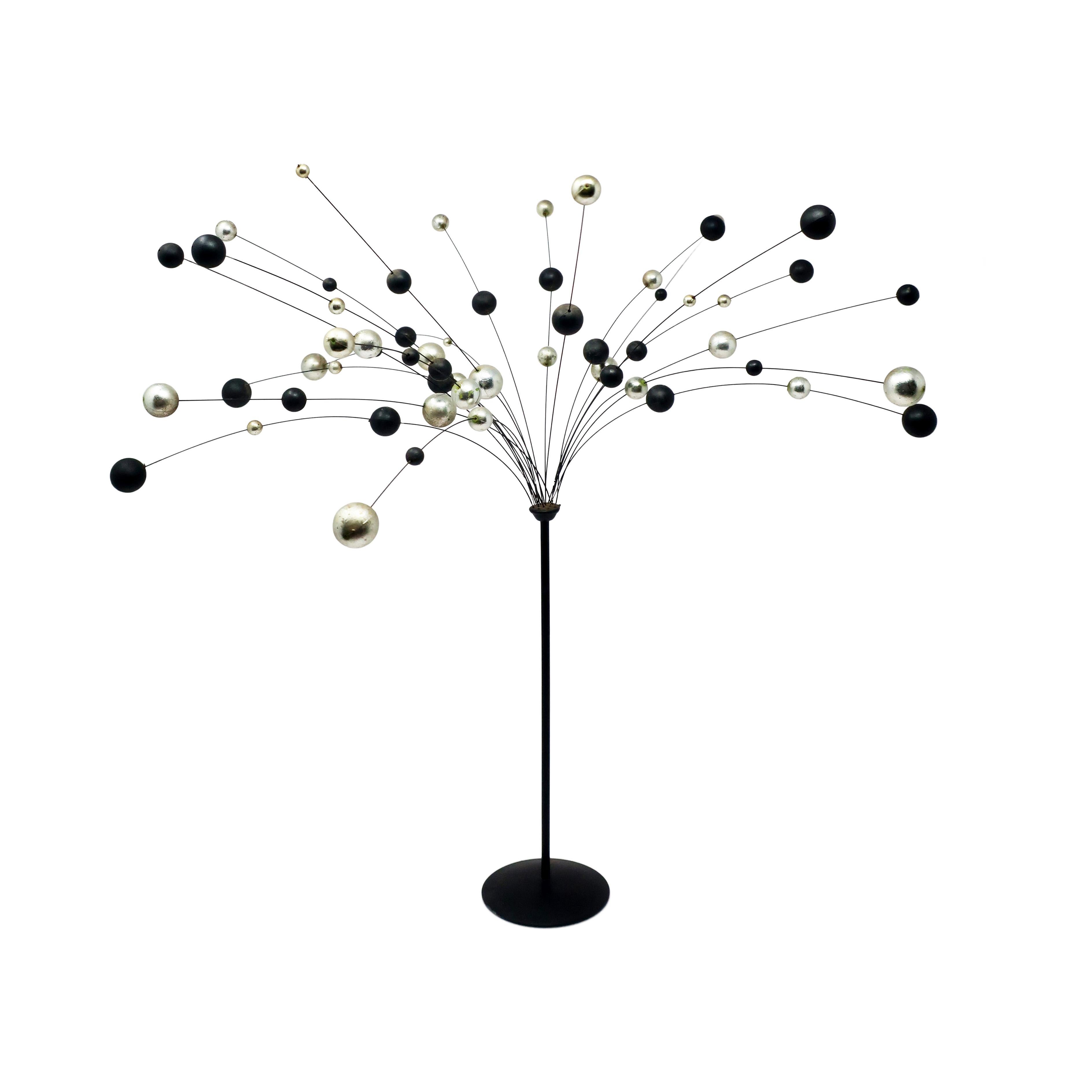 Scandinavian Modern 1960s Danish Modern Silver and Black Kinetic Ball Sculpture