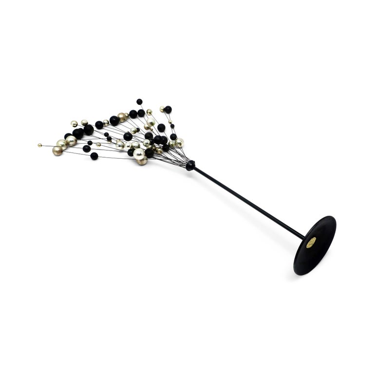 1960s Danish Modern Silver and Black Ball Sculpture For Sale at