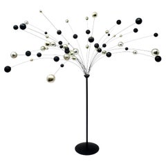 1960s Danish Modern Silver and Black Kinetic Ball Sculpture