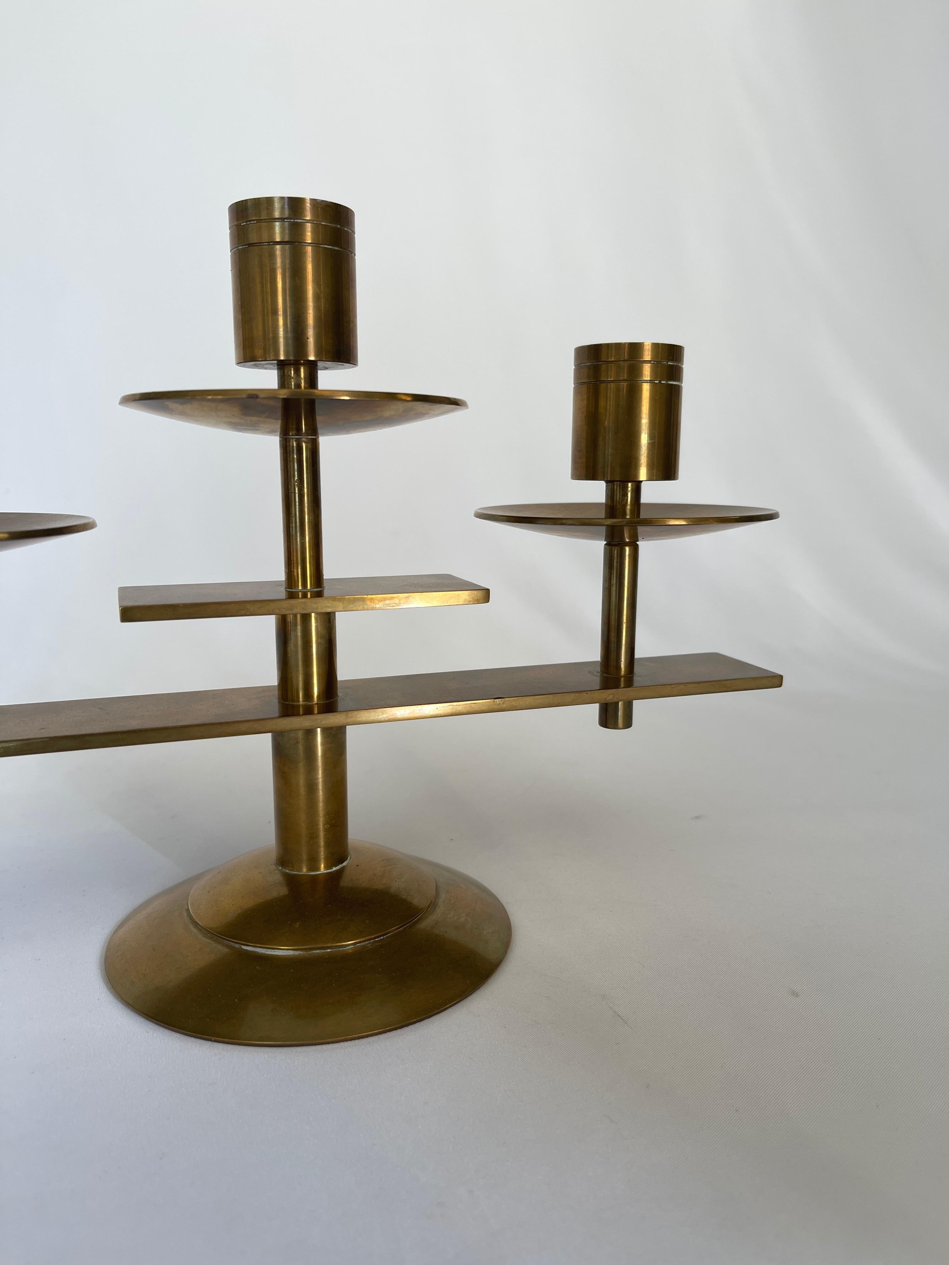 Dantorp 1960's Danish Modern Solid Brass Candelabra  For Sale 5