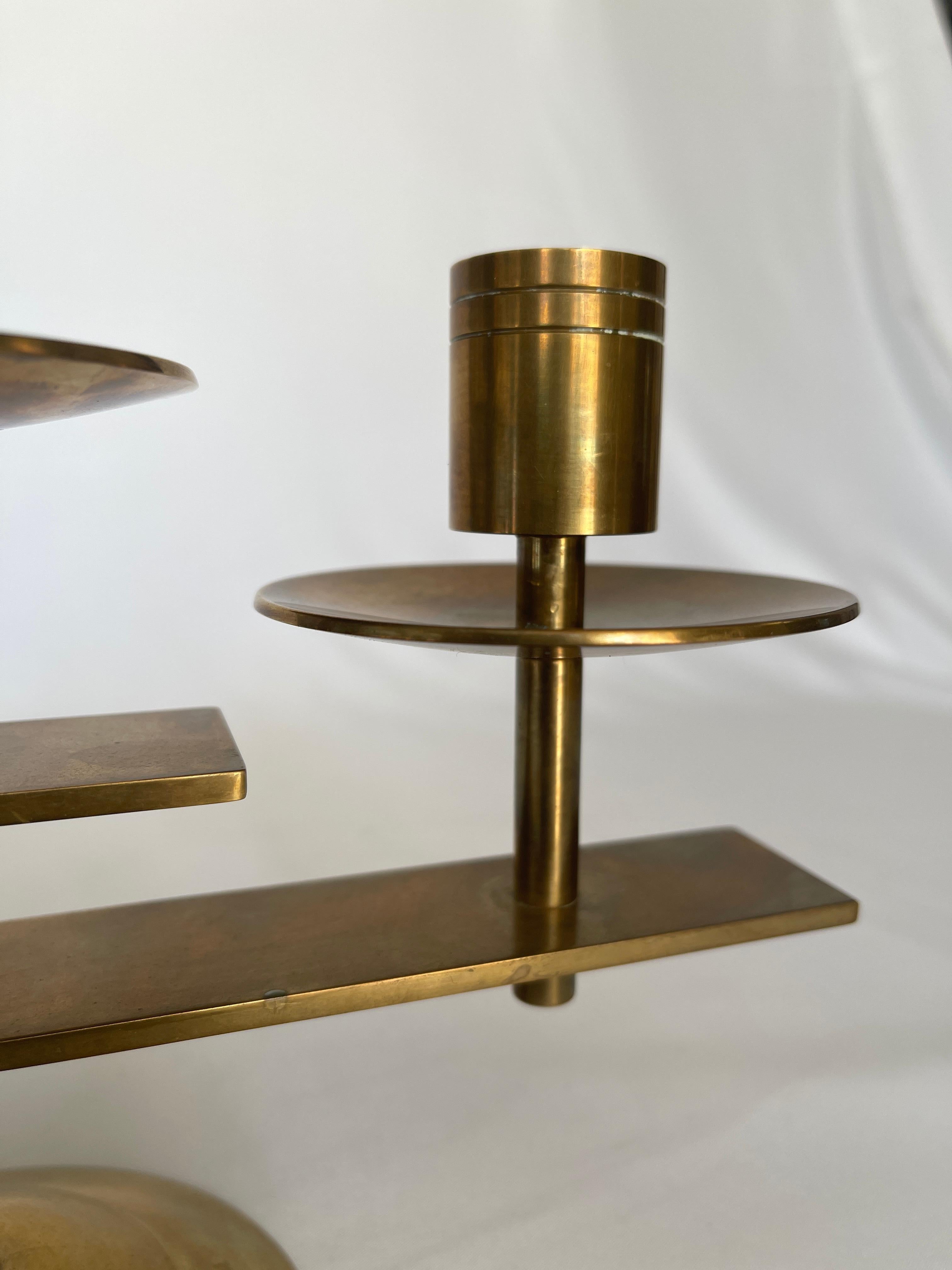 Dantorp 1960's Danish Modern Solid Brass Candelabra  For Sale 1