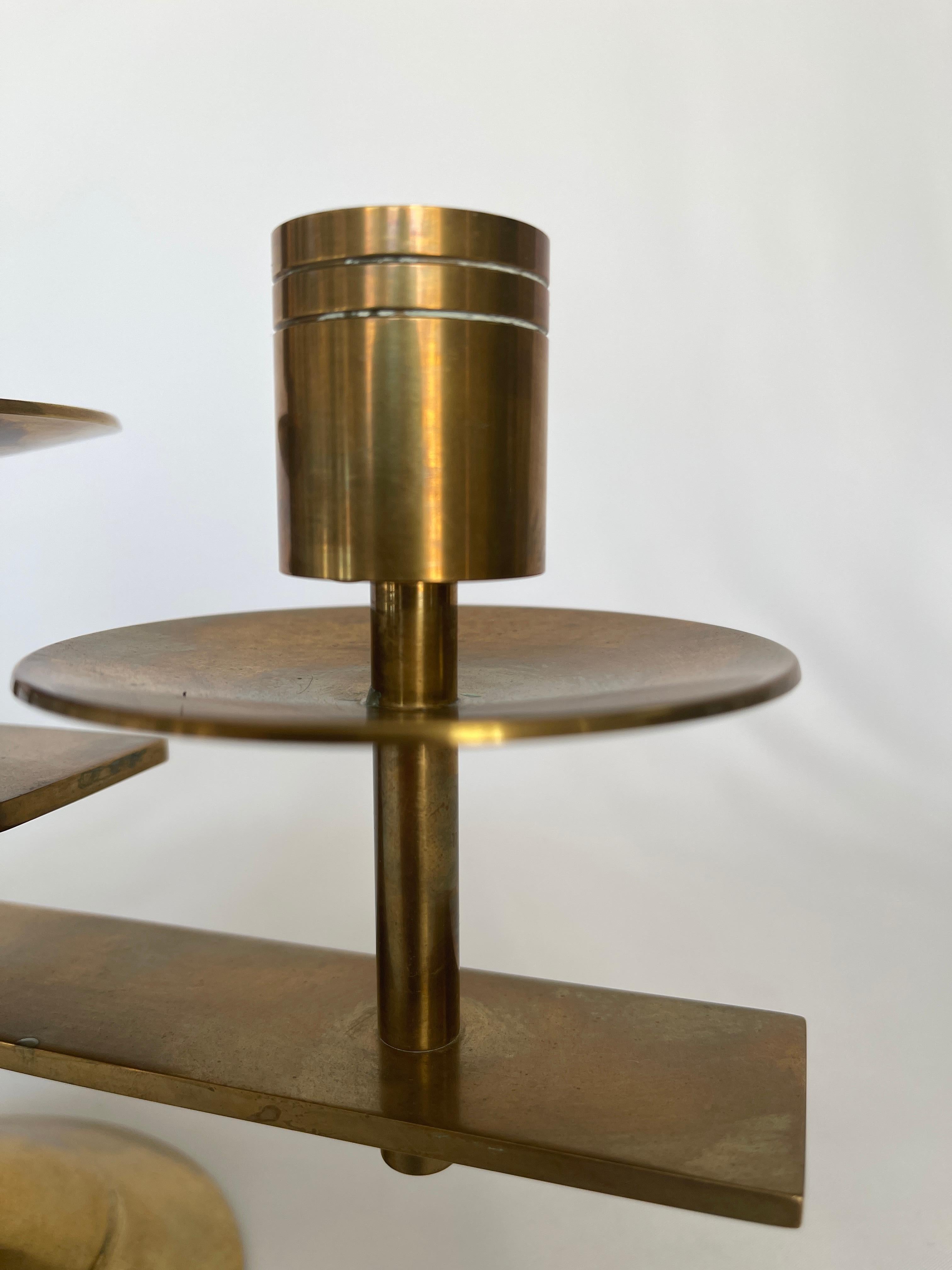 Dantorp 1960's Danish Modern Solid Brass Candelabra in vendita 1