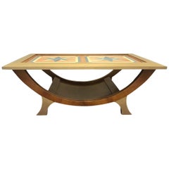 Retro 1960s Danish Modern Style Inlay Coffee Table