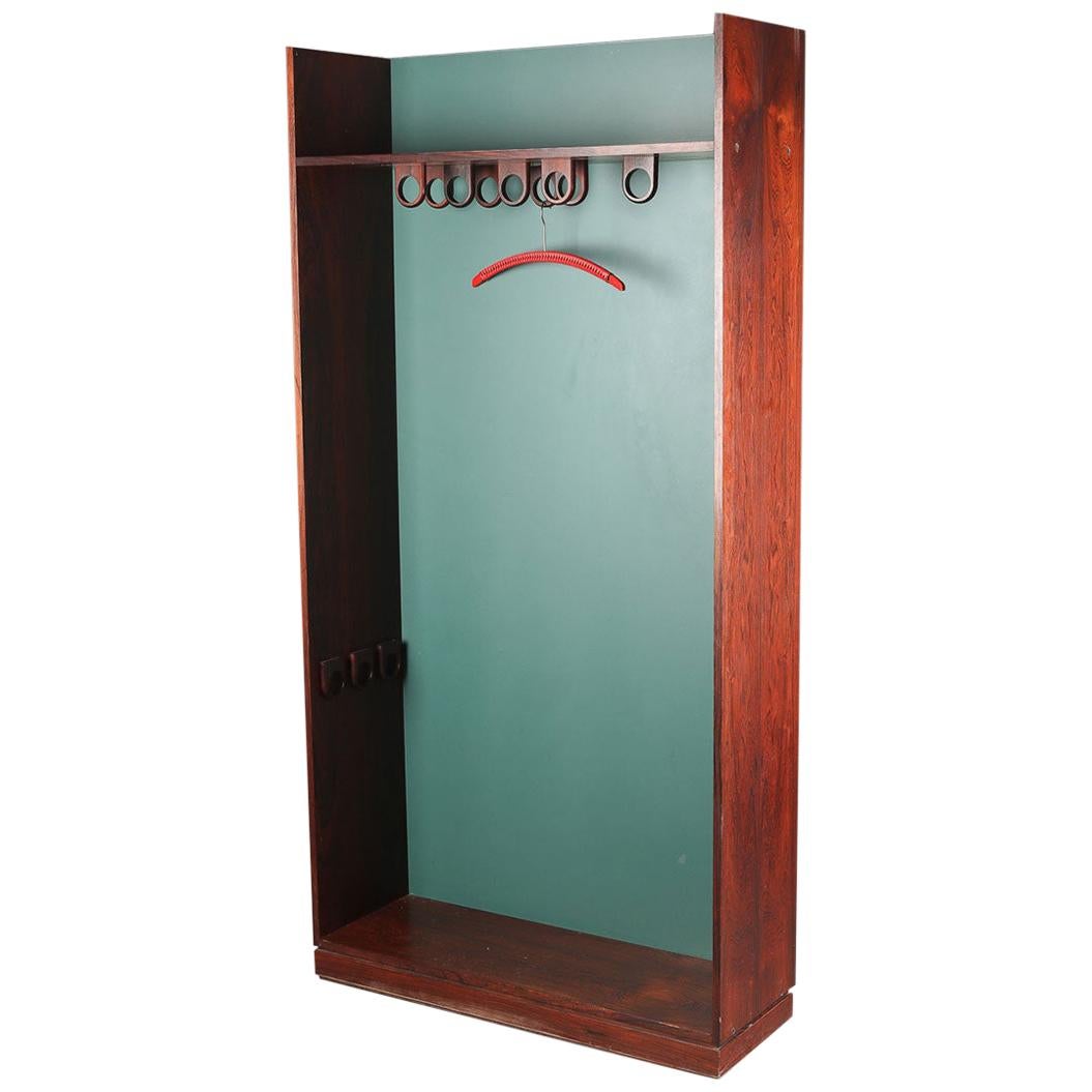 1960s Danish Modern Tall Wardrobe / Entry Piece / Hall Stand in Rosewood For Sale