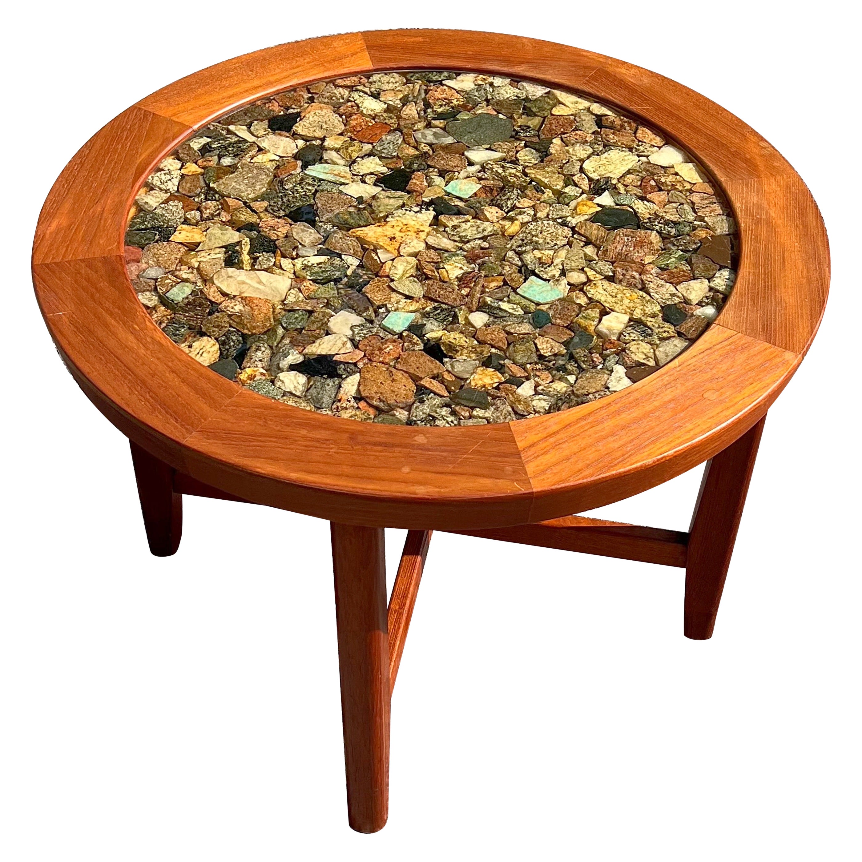 1960s Danish Modern Teak and Rock Resin “Specimen” Table Designed by Arvid Haeru