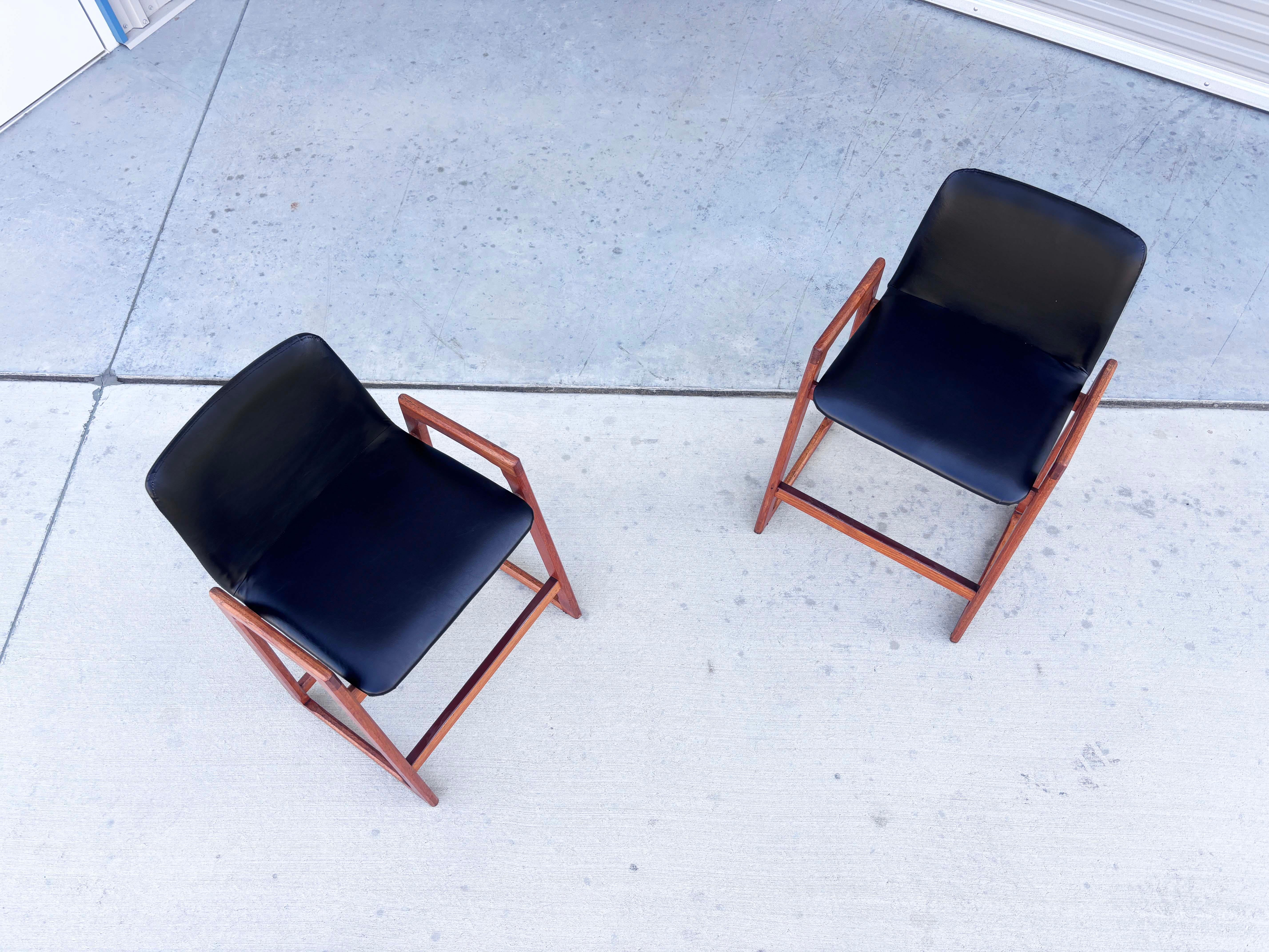 1960s Danish Modern Teak Barstool Set of 4 For Sale 2