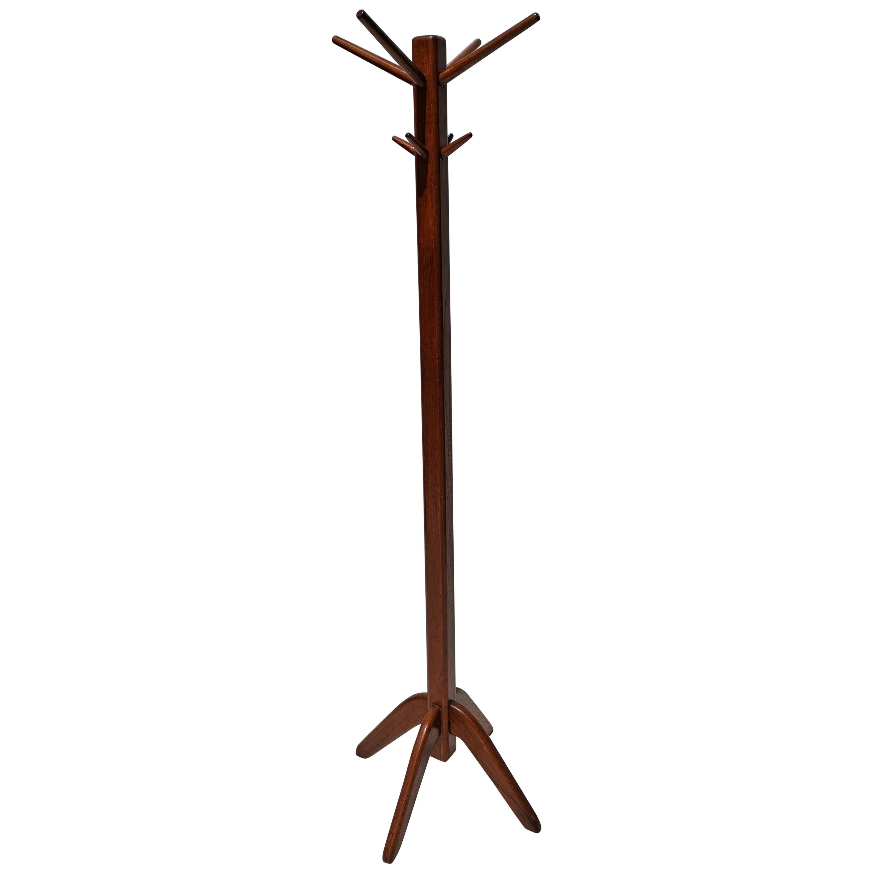 1960s Danish Modern Teak Coat / Hat Rack / Stand For Sale