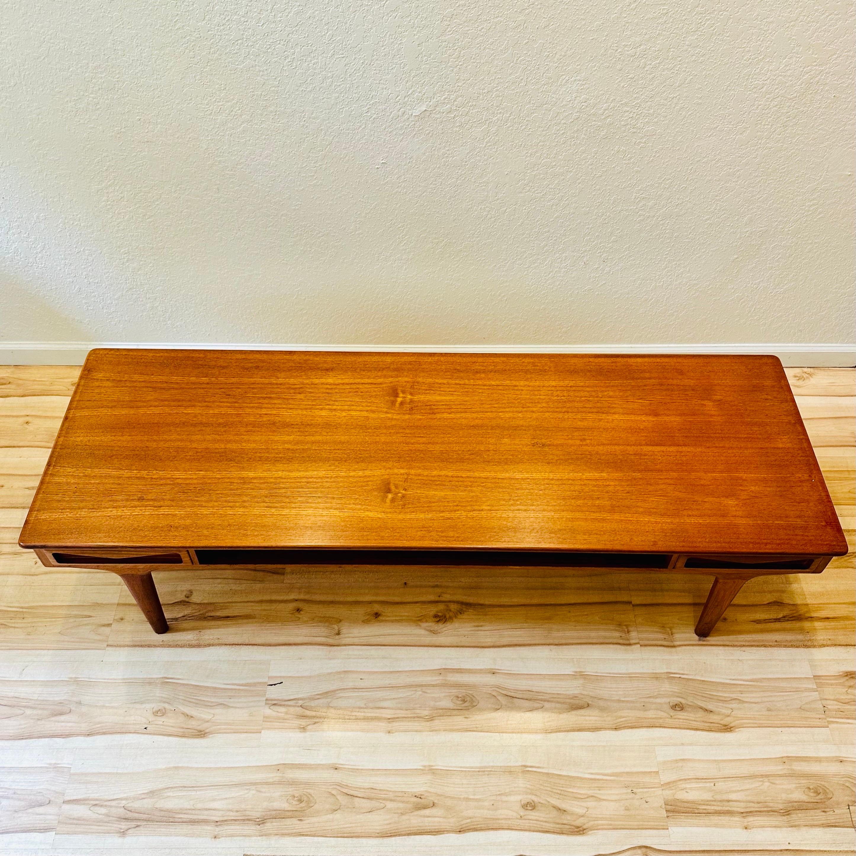 Swedish 1960s Danish Modern Teak Coffee Table by Johannes Andersen