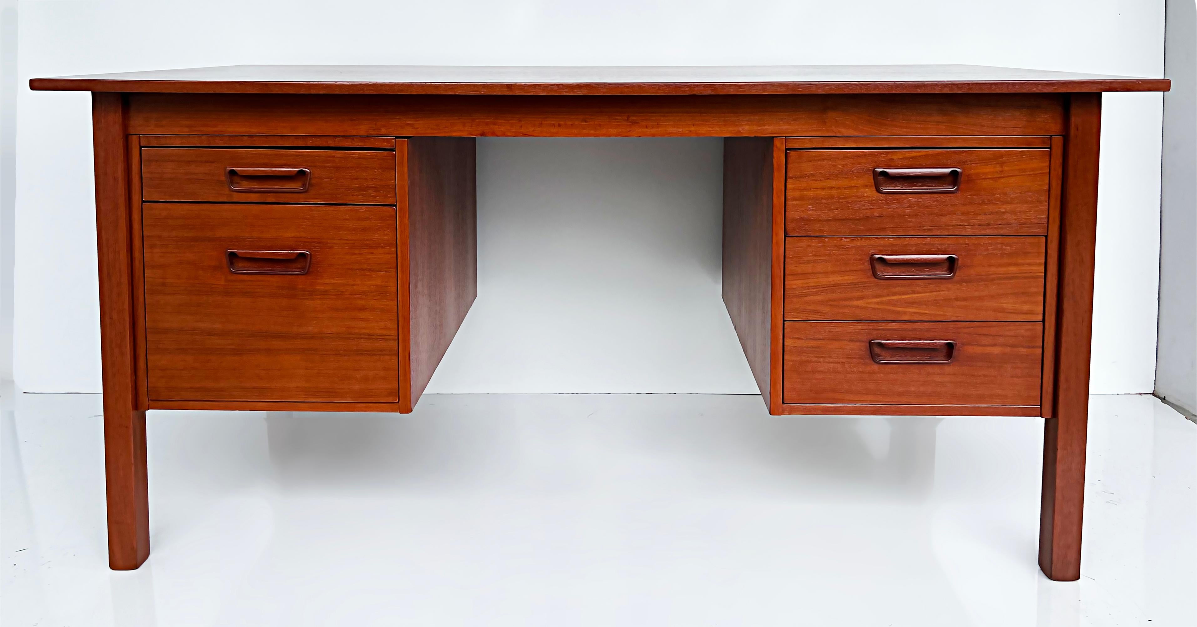 1960s Danish Modern Teak Desk, Severin Hansen Attributed 

Offered for sale is a newly refinished Danish Modern teak desk attributed to Severin Hansen. The circa 1960s writing desk is finished on all sides allowing it to look fantastic if floated