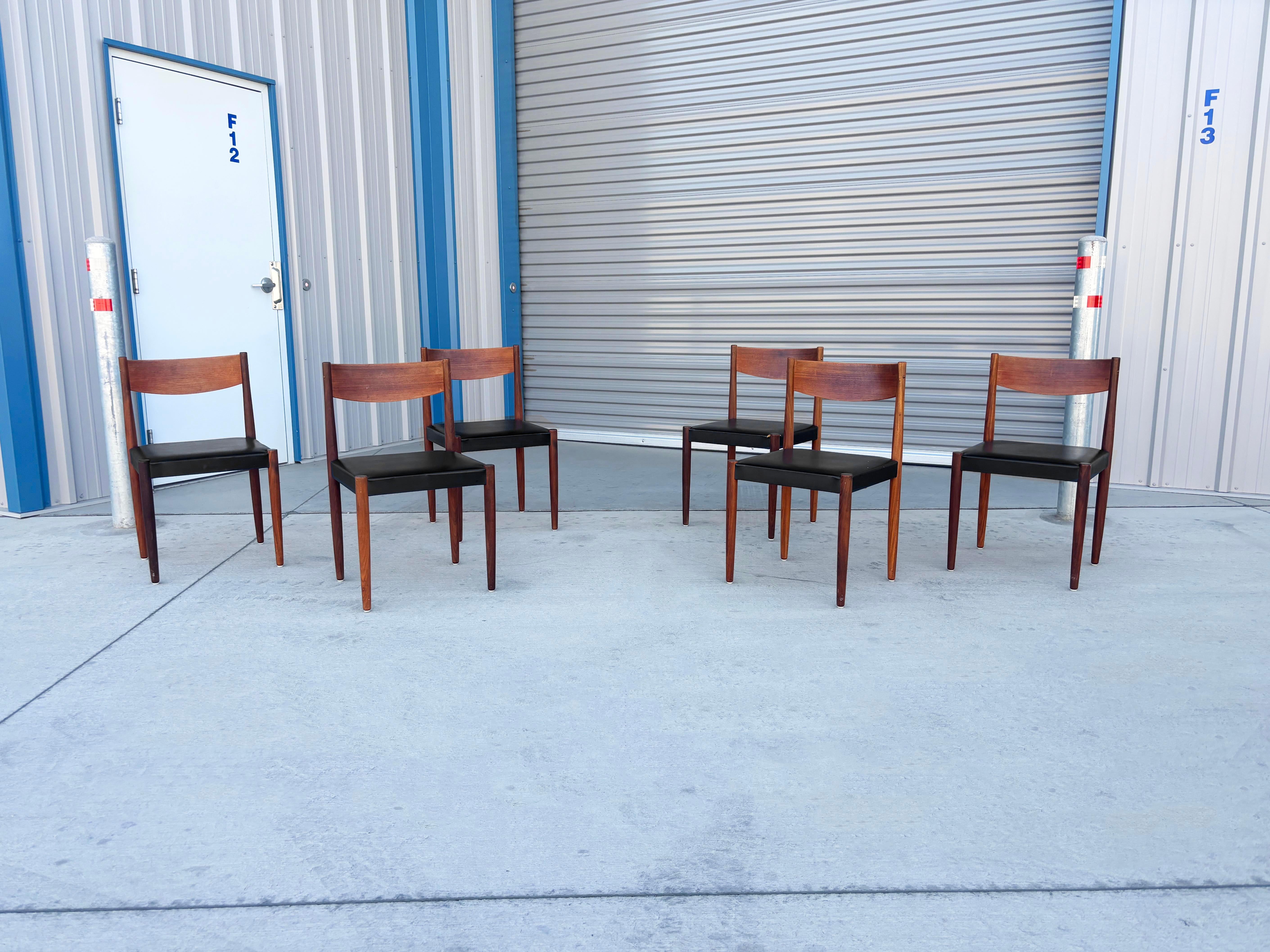 Mid-Century Modern 1960s Danish Modern Teak Dining Chairs by Poul Volther for Frem Rojle For Sale