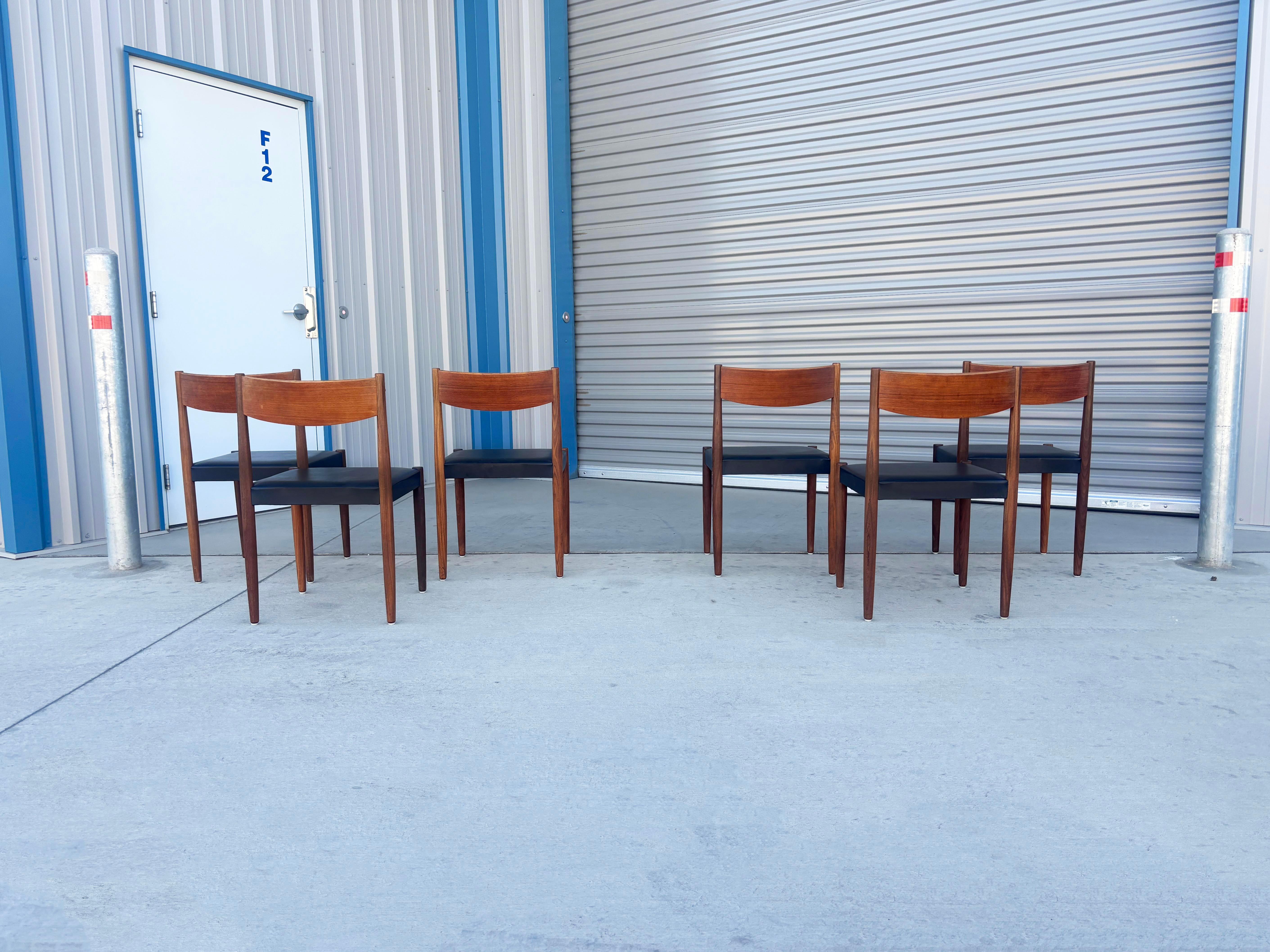 1960s Danish Modern Teak Dining Chairs by Poul Volther for Frem Rojle In Good Condition For Sale In North Hollywood, CA