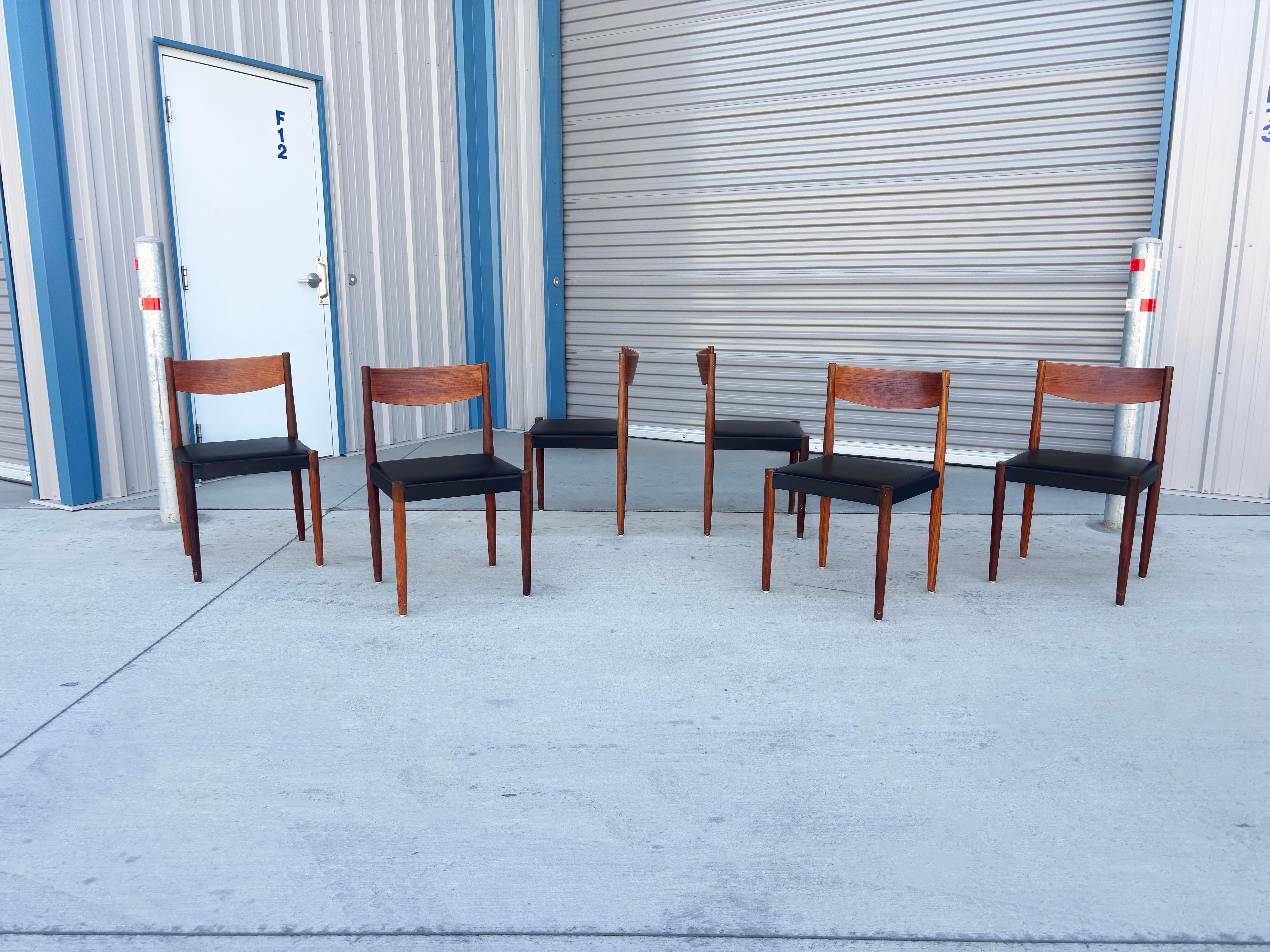 Mid-20th Century 1960s Danish Modern Teak Dining Chairs by Poul Volther for Frem Rojle For Sale