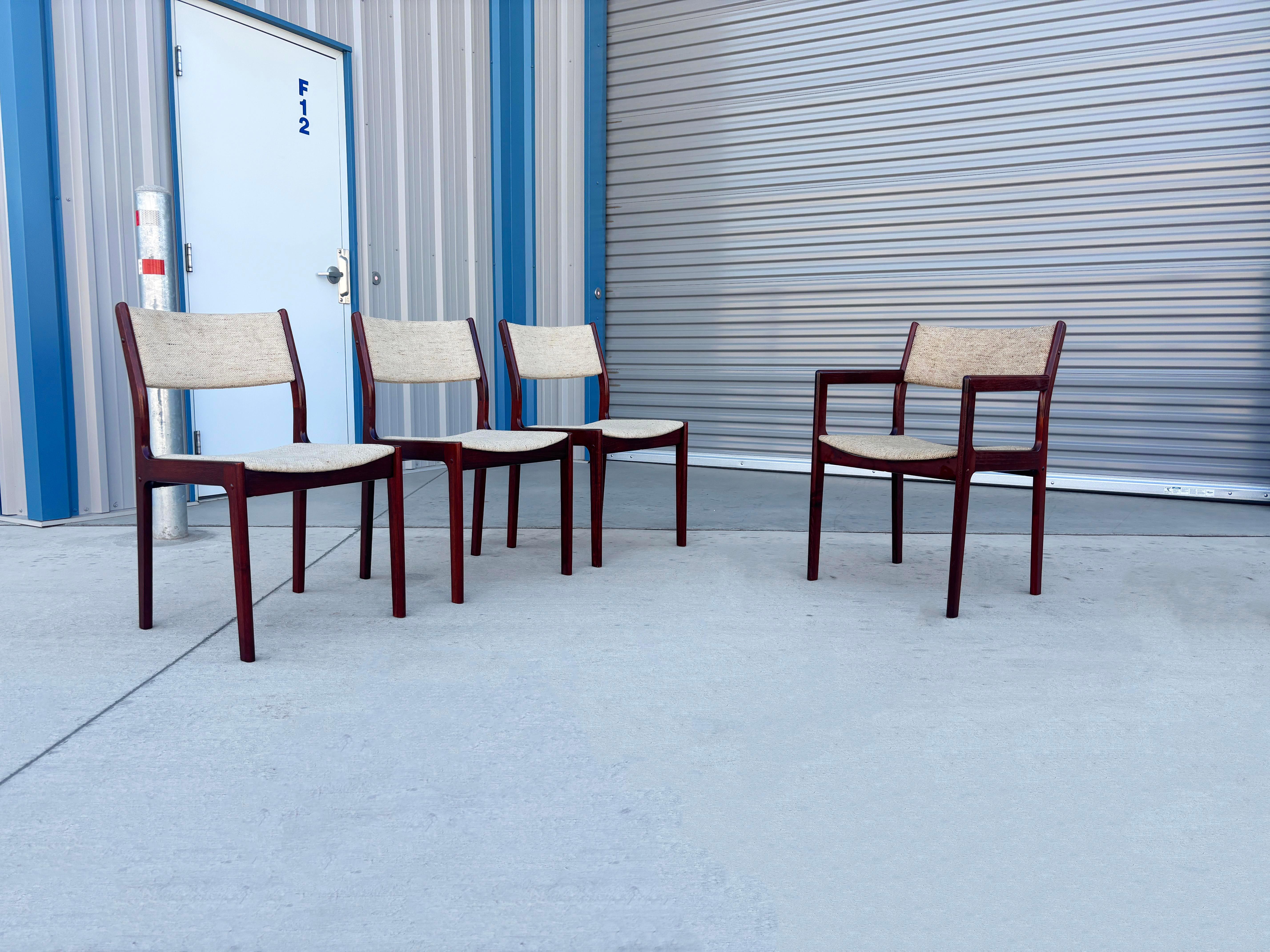 Mid-20th Century 1960s Danish Modern Teak Dining Chairs - Set of 6 For Sale