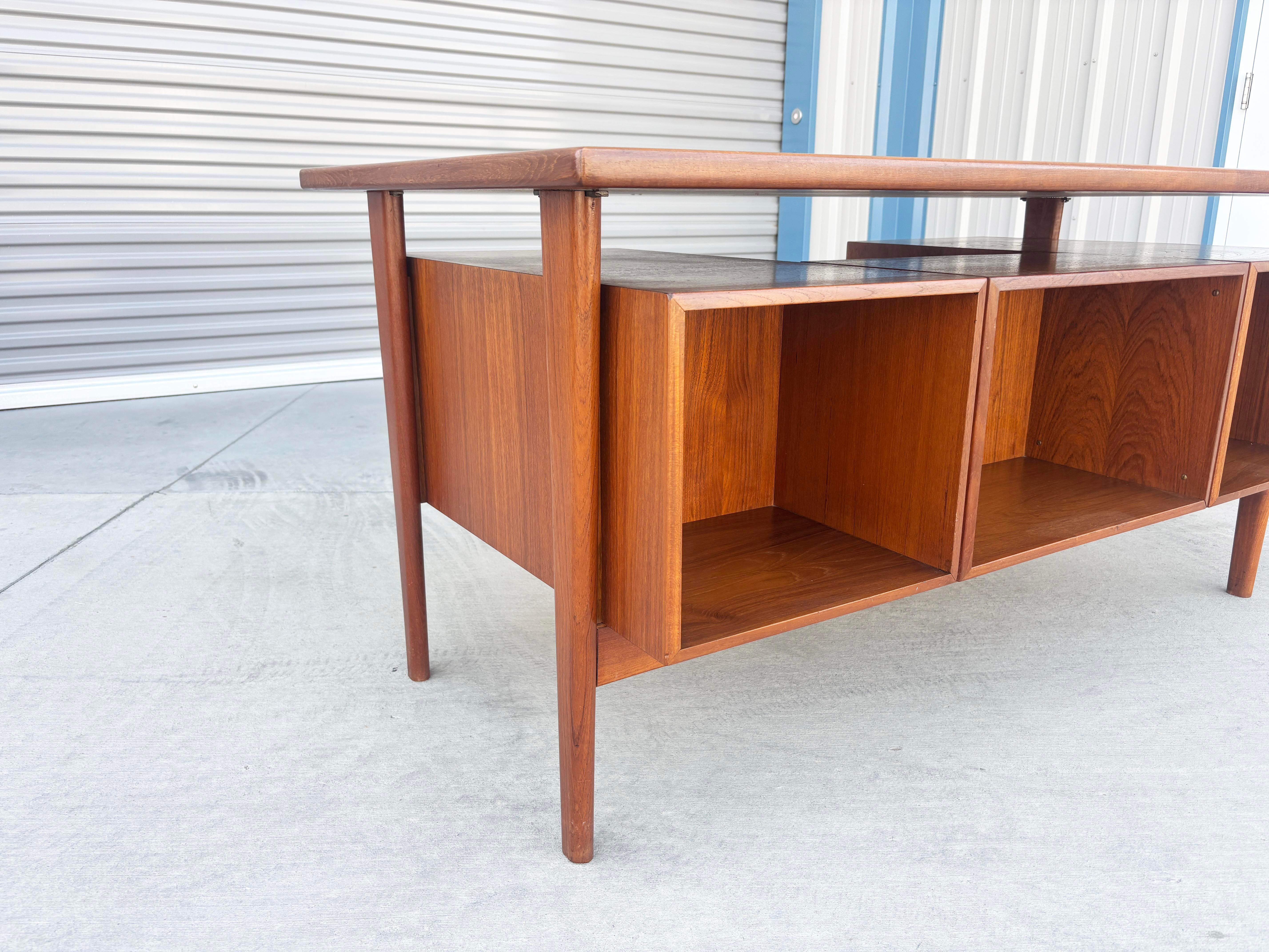 1960s Danish Modern Teak Executive Desk by Kai Kristiansen For Sale 6
