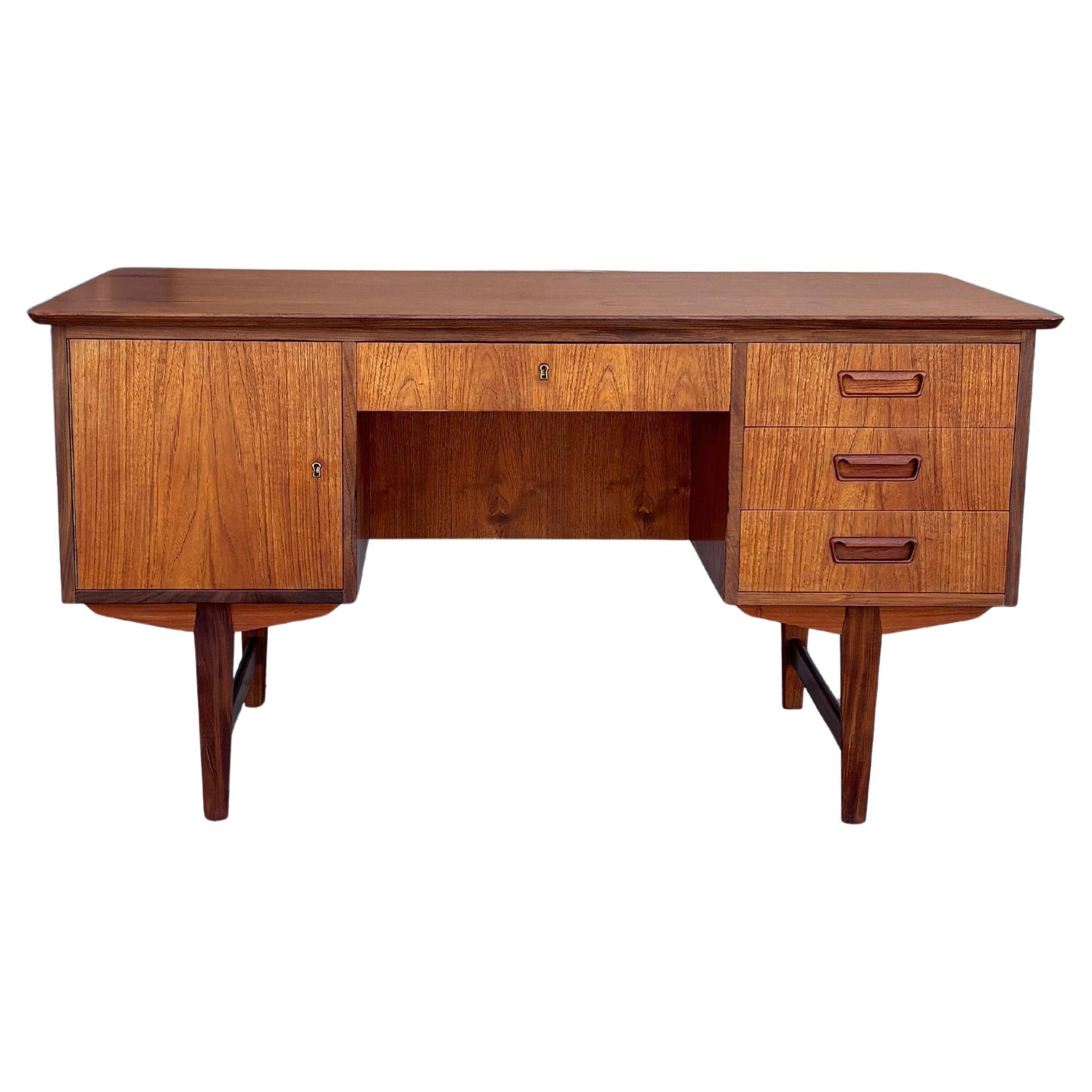 1960s Danish Modern Teak Executive Desk
