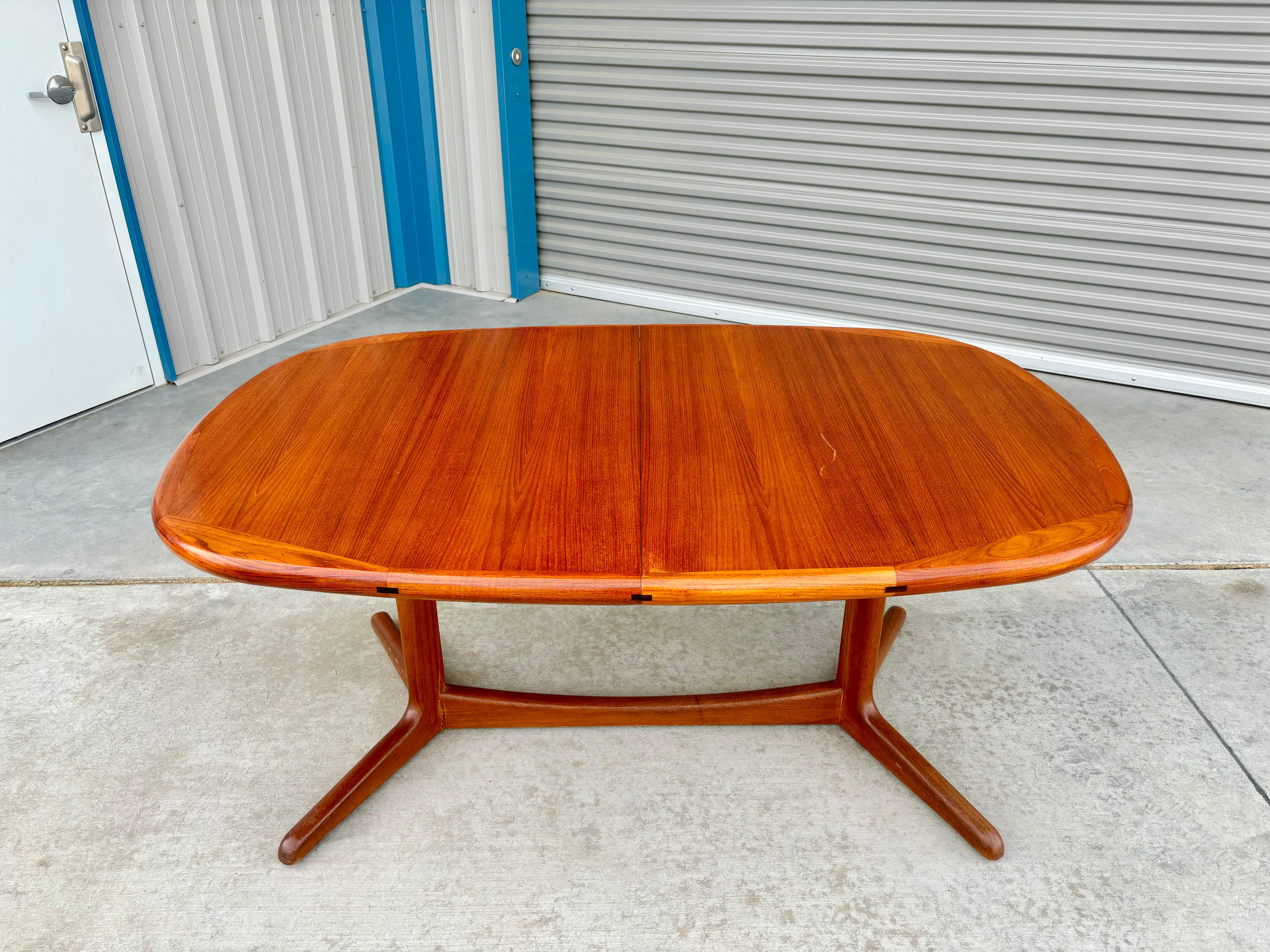 Mid-Century Modern 1960s Danish Modern Teak Extendable Dining Table