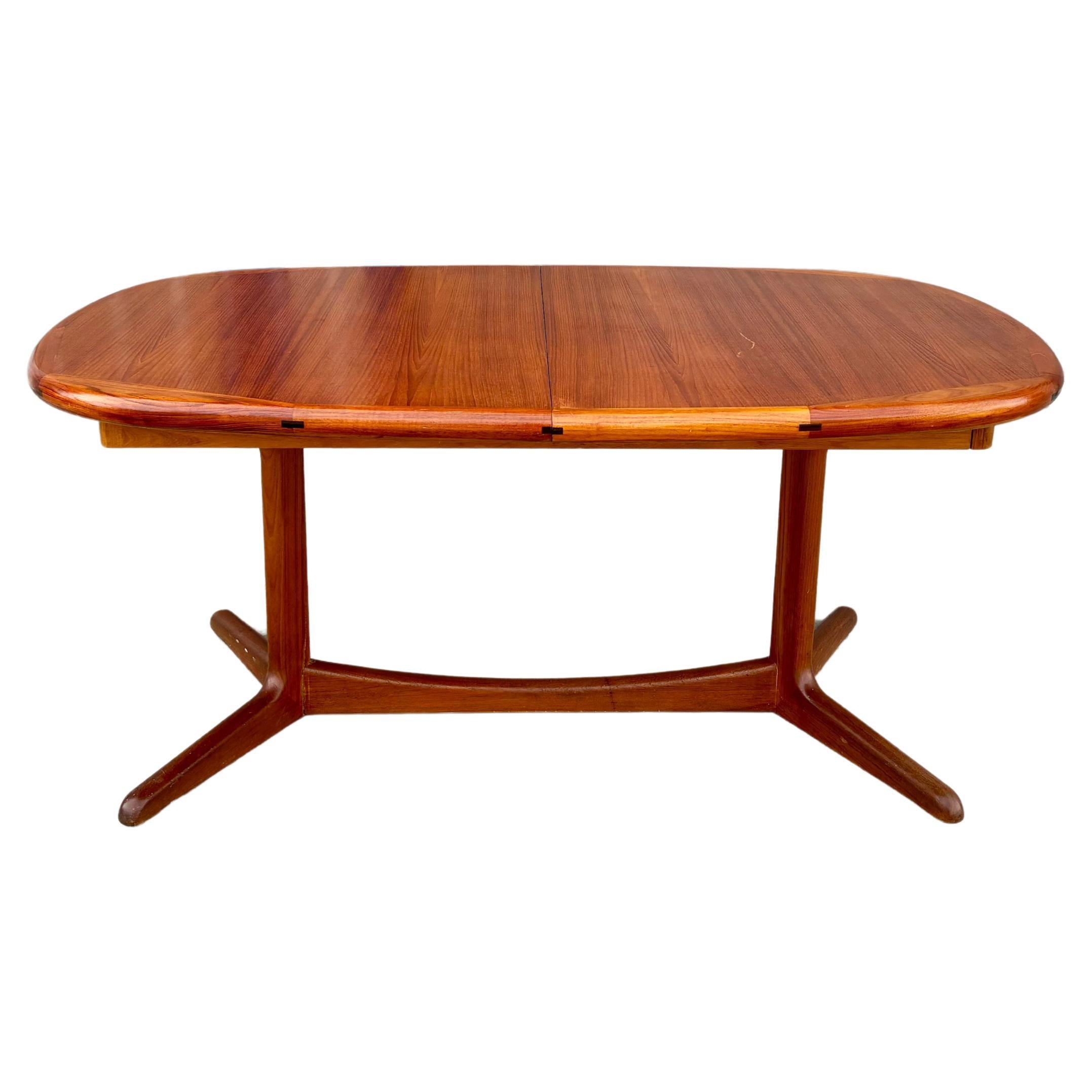 1960s Danish Modern Teak Extendable Dining Table For Sale
