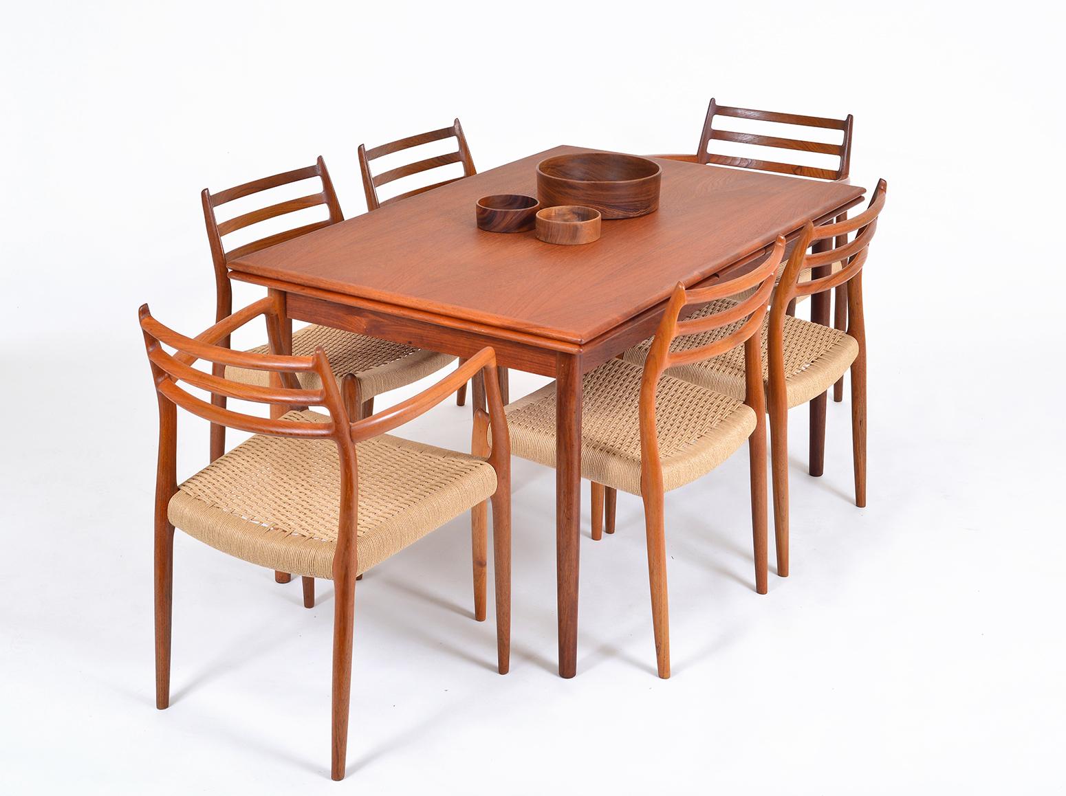 mid century danish teak dining table