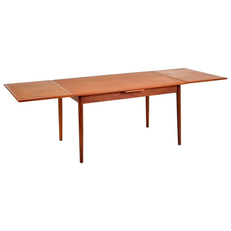 1960s Danish Modern Teak Extending Dining Table AM Ansager Mobler Midcentury  For Sale at 1stDibs | am 36 made in denmark, danish mid century table,  danish teak furniture