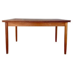 1960s Danish Modern Teak Extending Dining Table with Self-Storing Draw Leaves